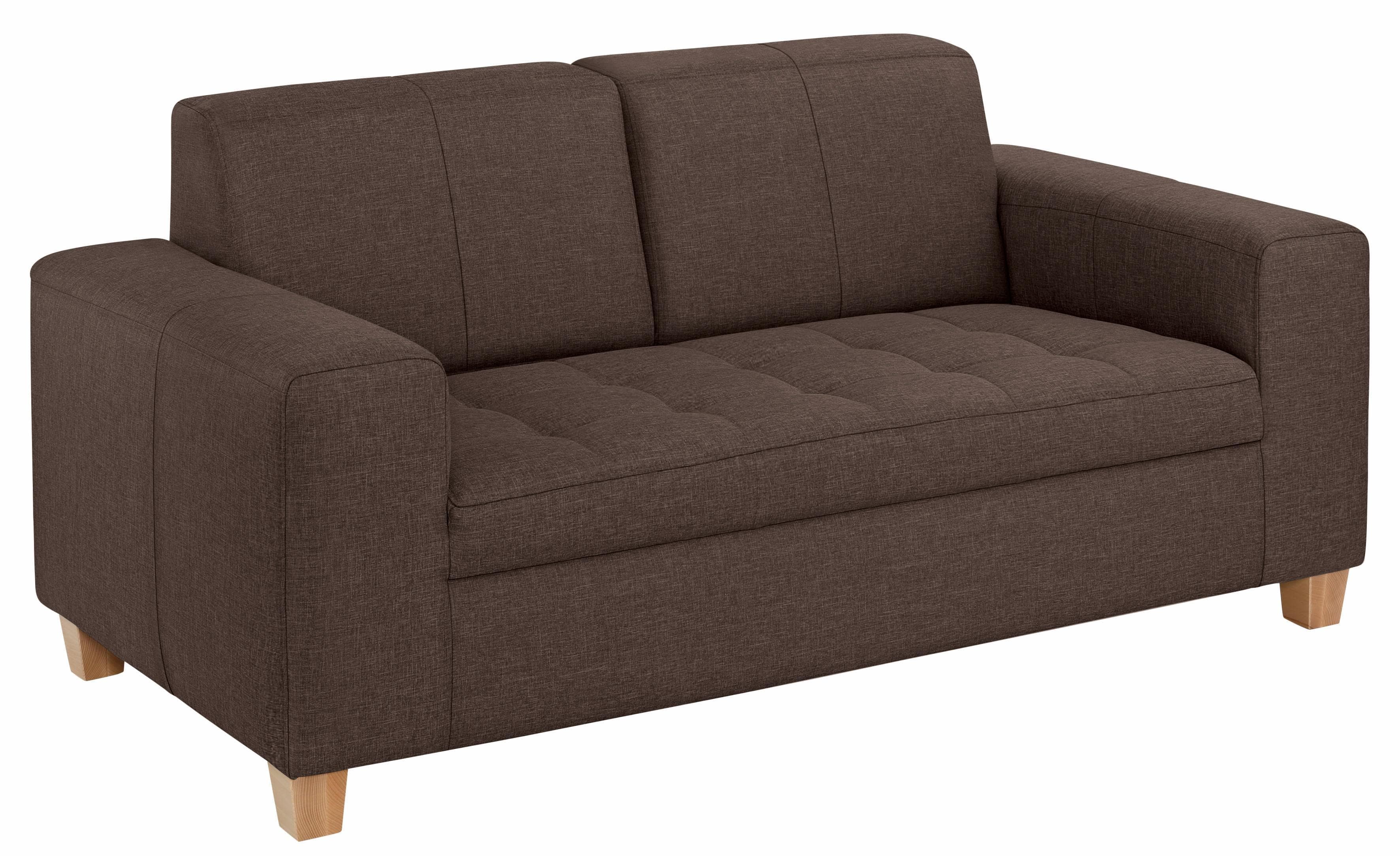 HOME AFFAIRE Corby 2-Sitzer Sofa Braun Leder Polyester