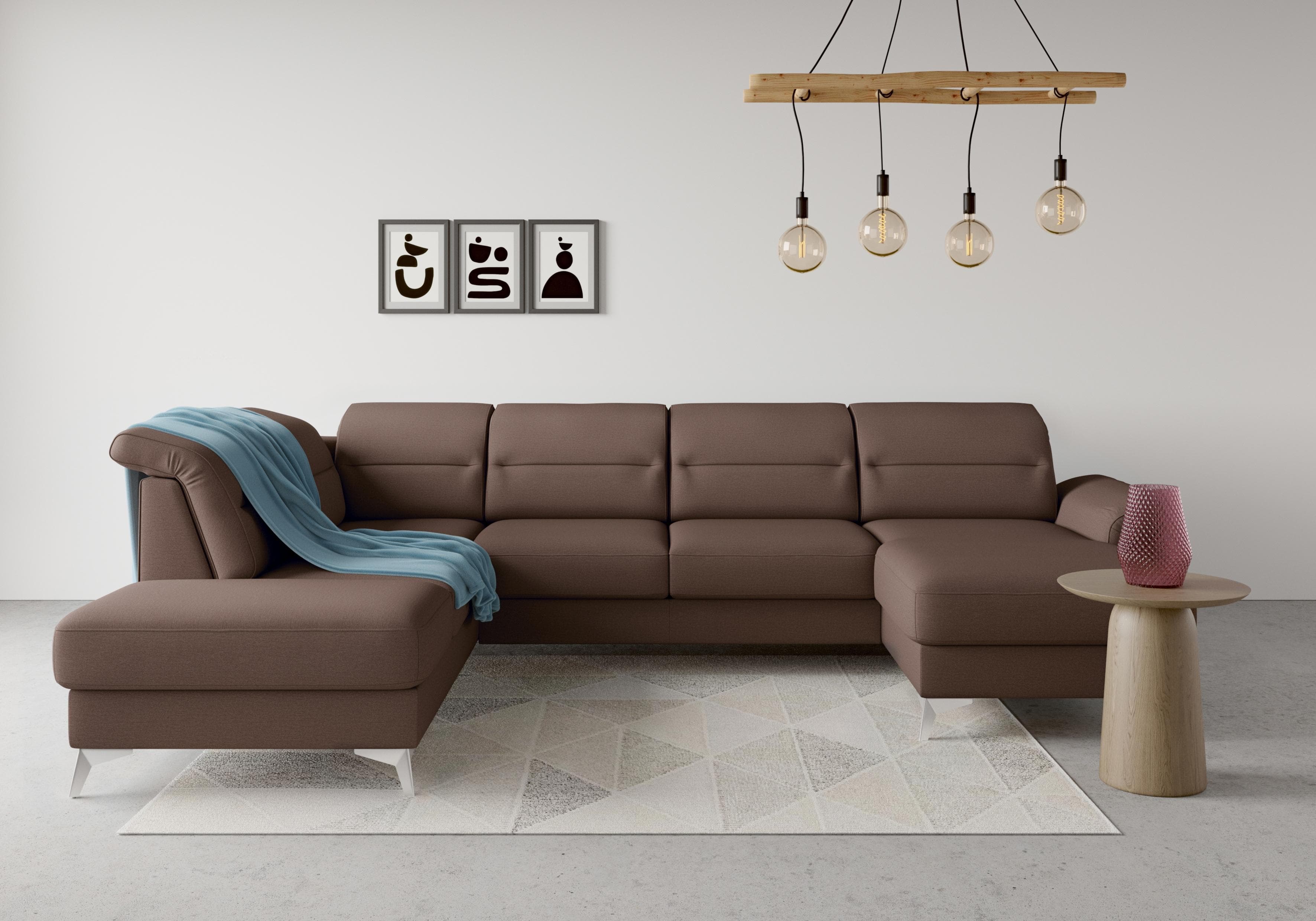 Wohnlandschaft SIT & MORE Sinatra U-Form Braun Espresso