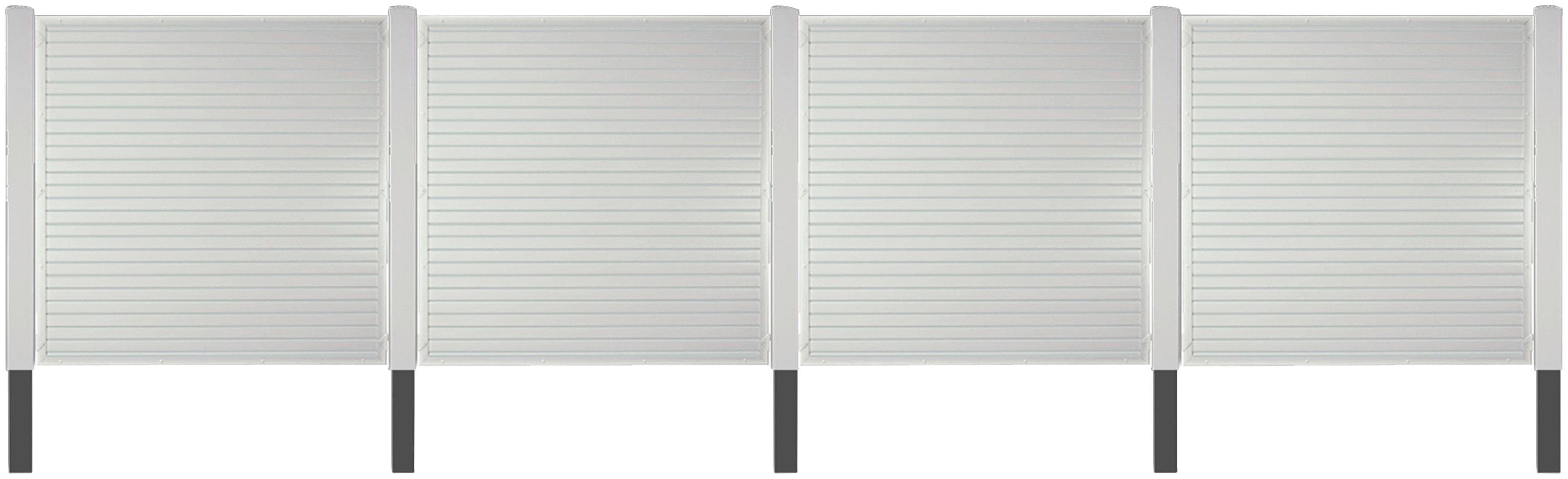 TETZNER & JENTZSCH Sichtschutzelement LAREDO 2 Weiß PVC-Aluminium