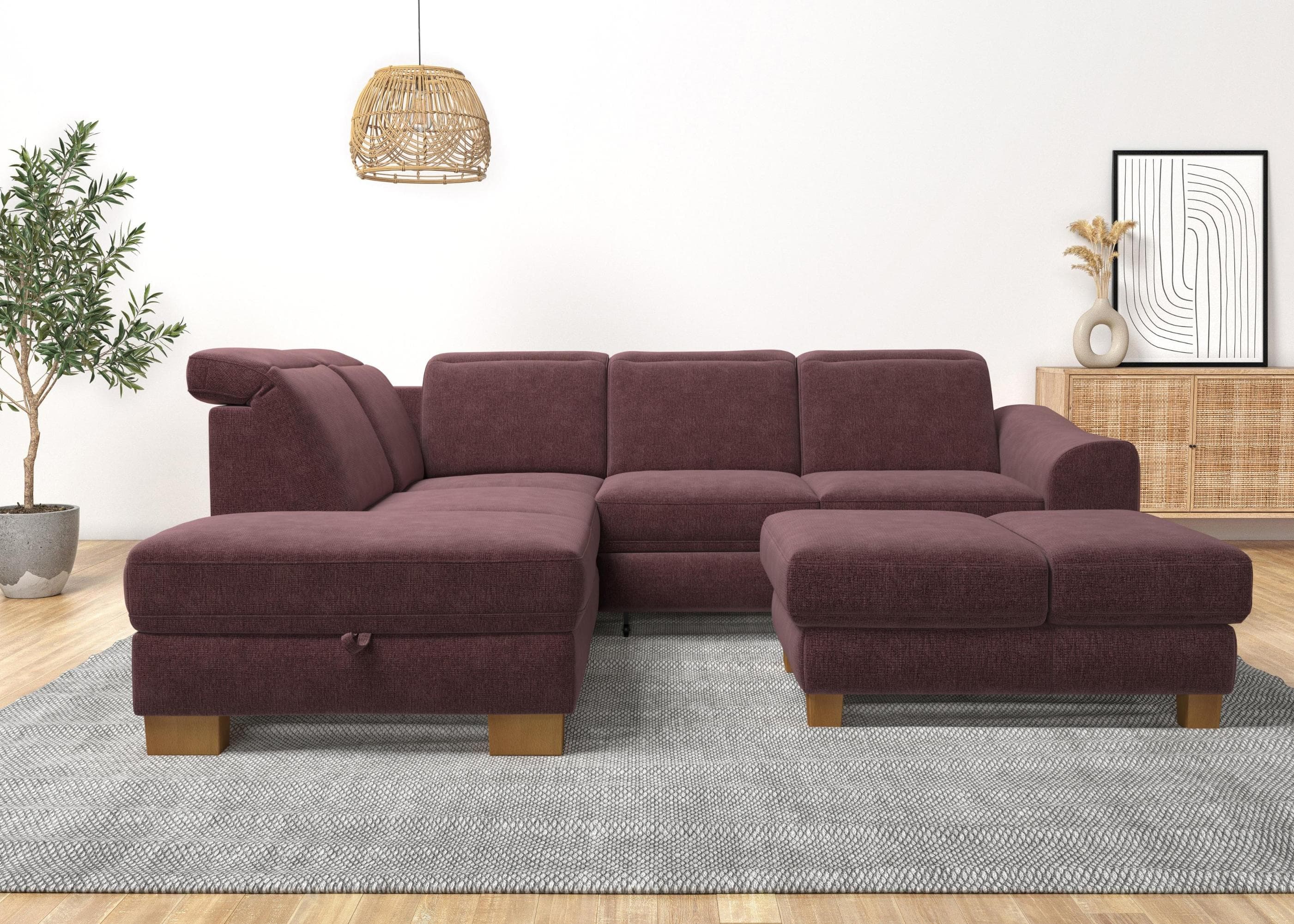 Home Affaire Ecksofa Dundee L-Form Rosa FSC-zertifiziert