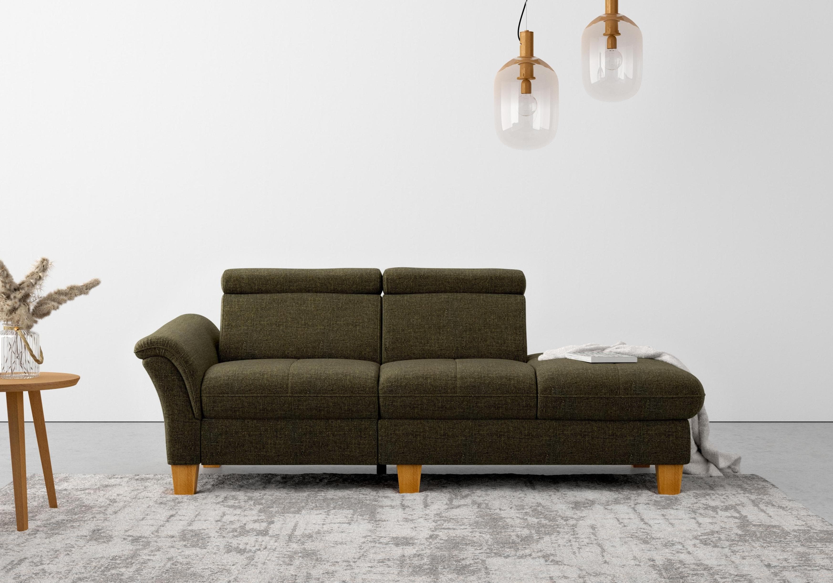 HOME AFFAIRE Recamiere Lindgren Khaki mit TV-Funktion und Bettkasten
