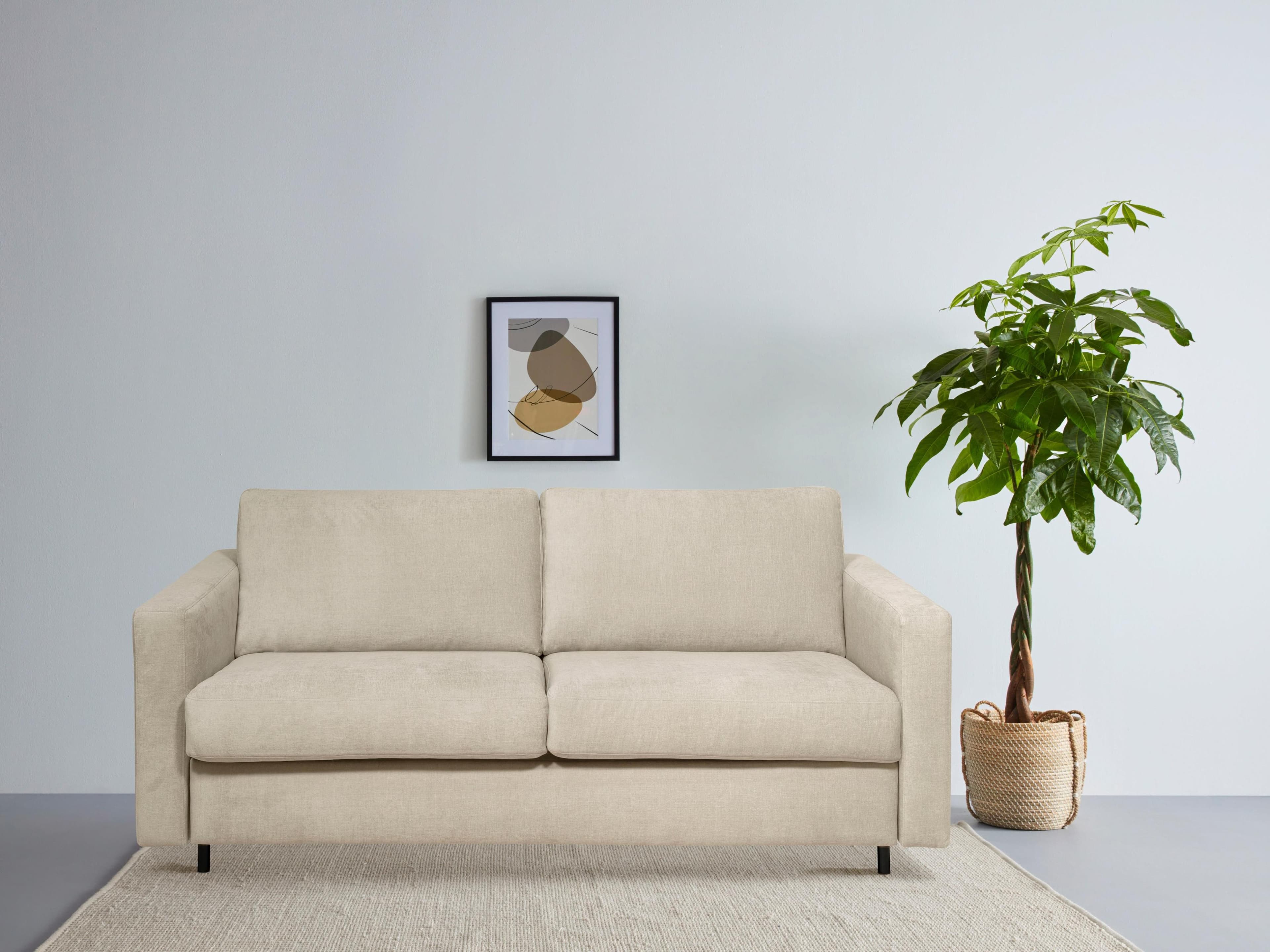 HOME AFFAIRE Schlafsofa Virming Beige mit Bettfunktion