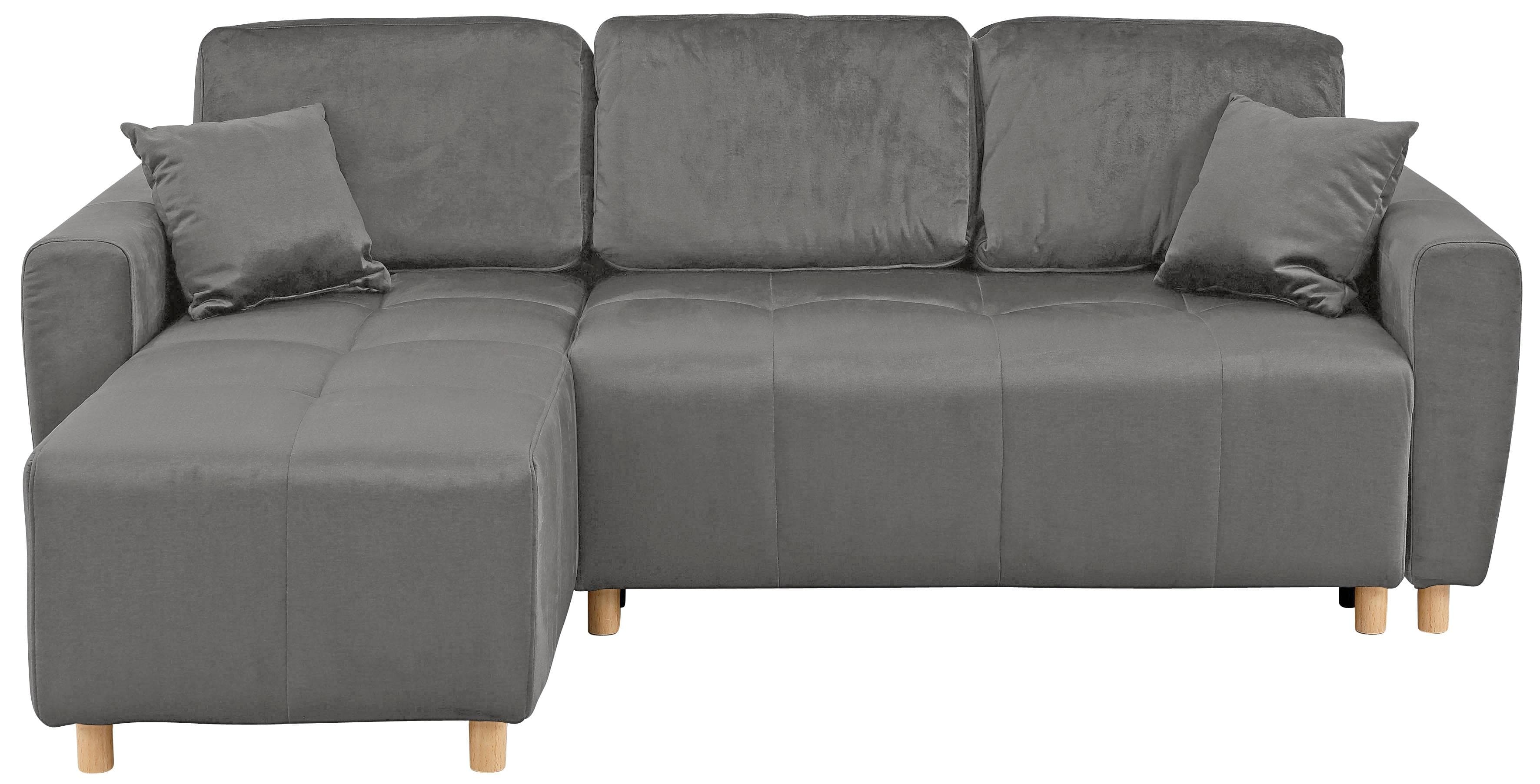 HOME AFFAIRE Ecksofa Scania L-Form hellgrau mit Bettfunktion