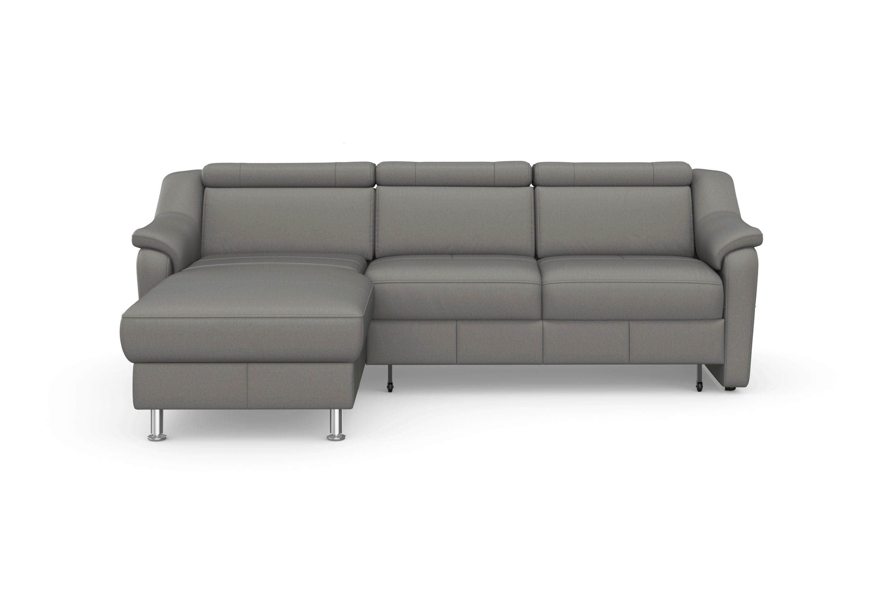 SIT & MORE Ecksofa Freetown L-Form Anthrazit Microfaser