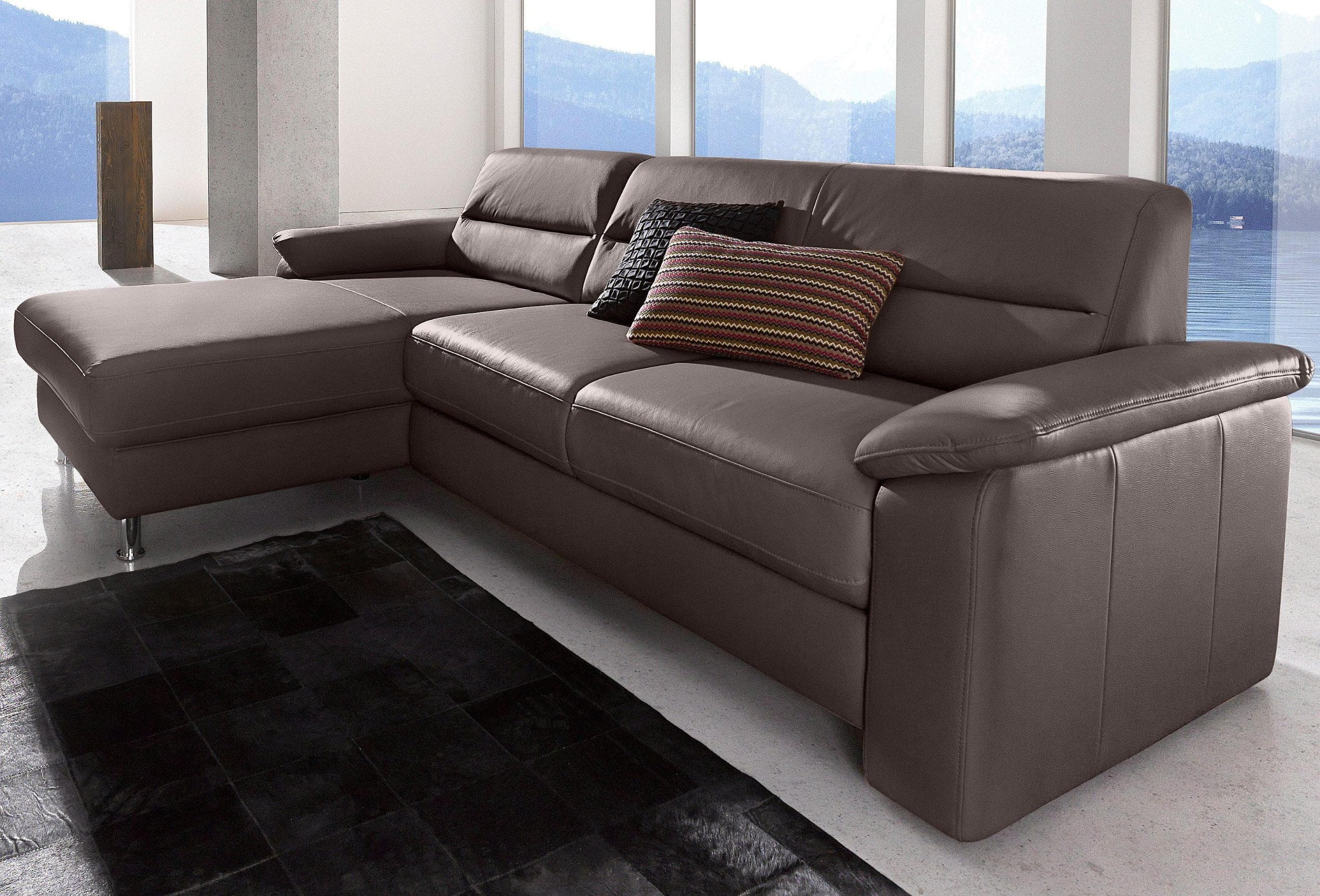 SIT & MORE Ecksofa Ascara L-Form mit Bettfunktion Mokka