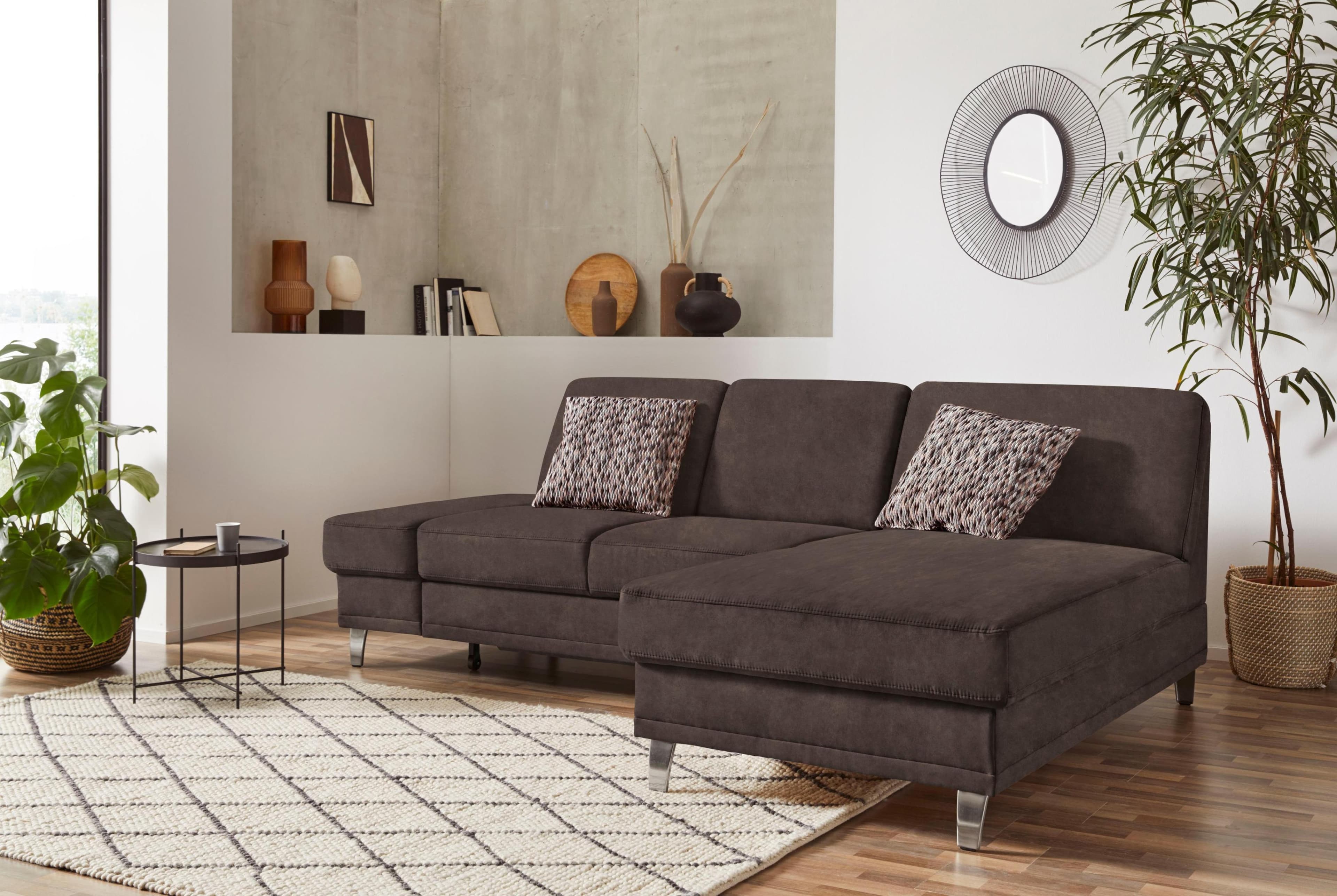Ecksofa SIT & MORE Clio L-Form Braun mit Bettfunktion