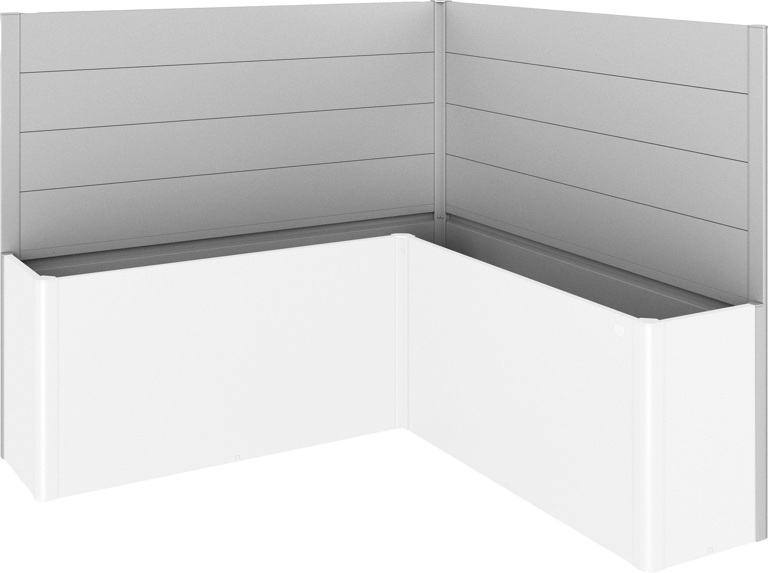 BioHort Sichtschutzelement Silber Stahlblech