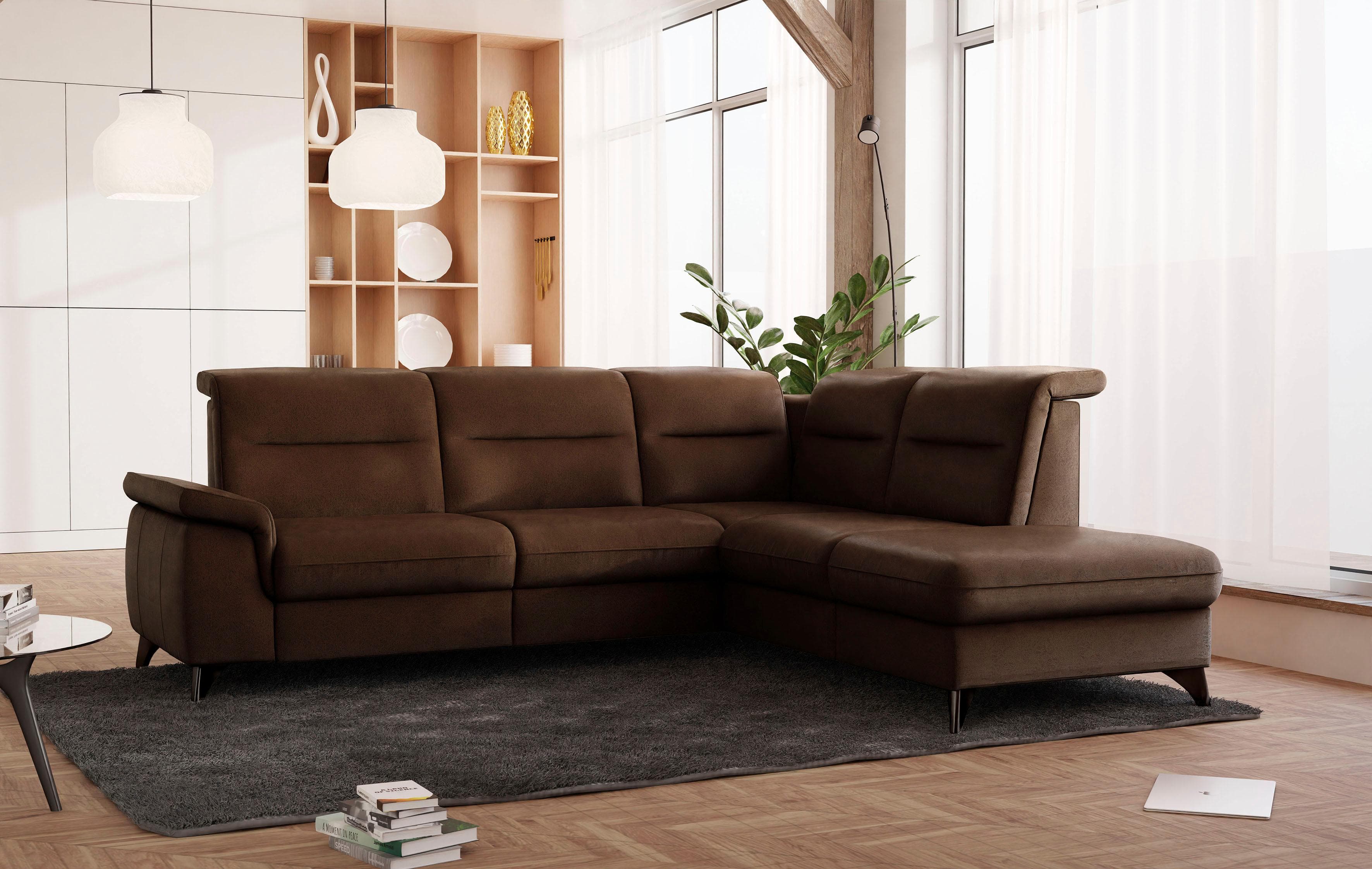 Sit & More Ecksofa Astoria L-Form Braun