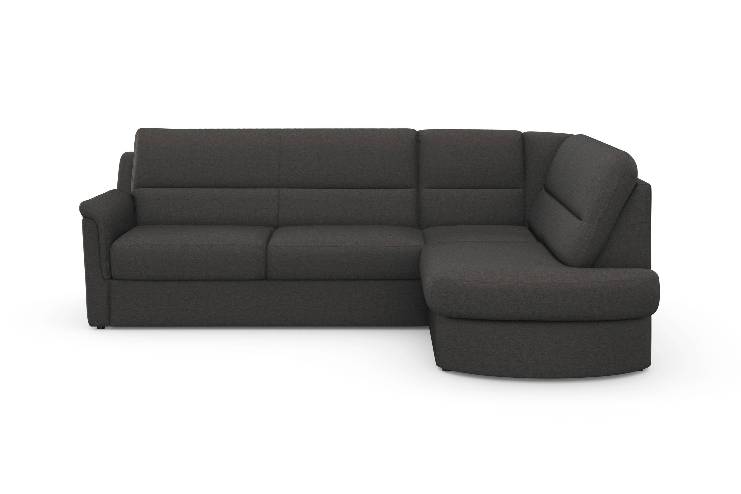SIT & MORE Ecksofa Panini L-Form Grau Fango Microfaser