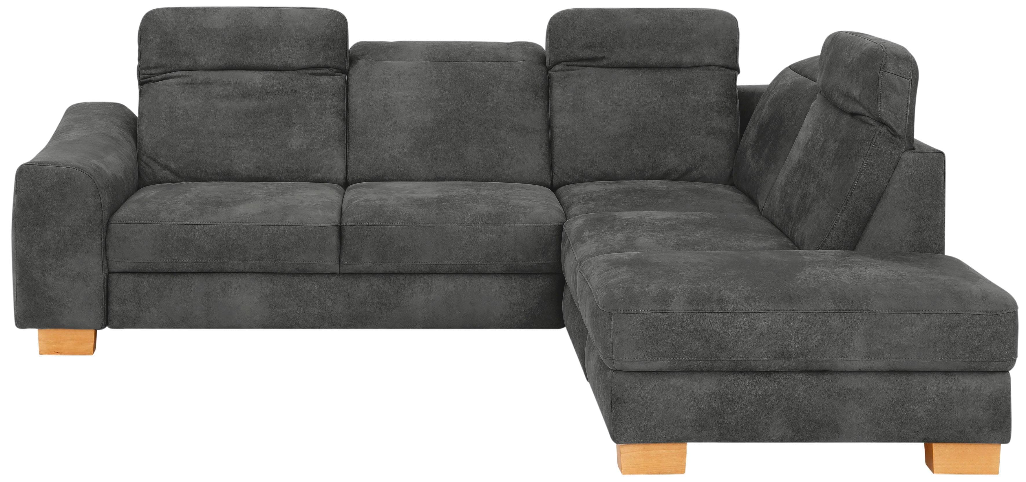 HOME AFFAIRE Ecksofa Dundee L-Form Anthrazit mit Bettfunktion