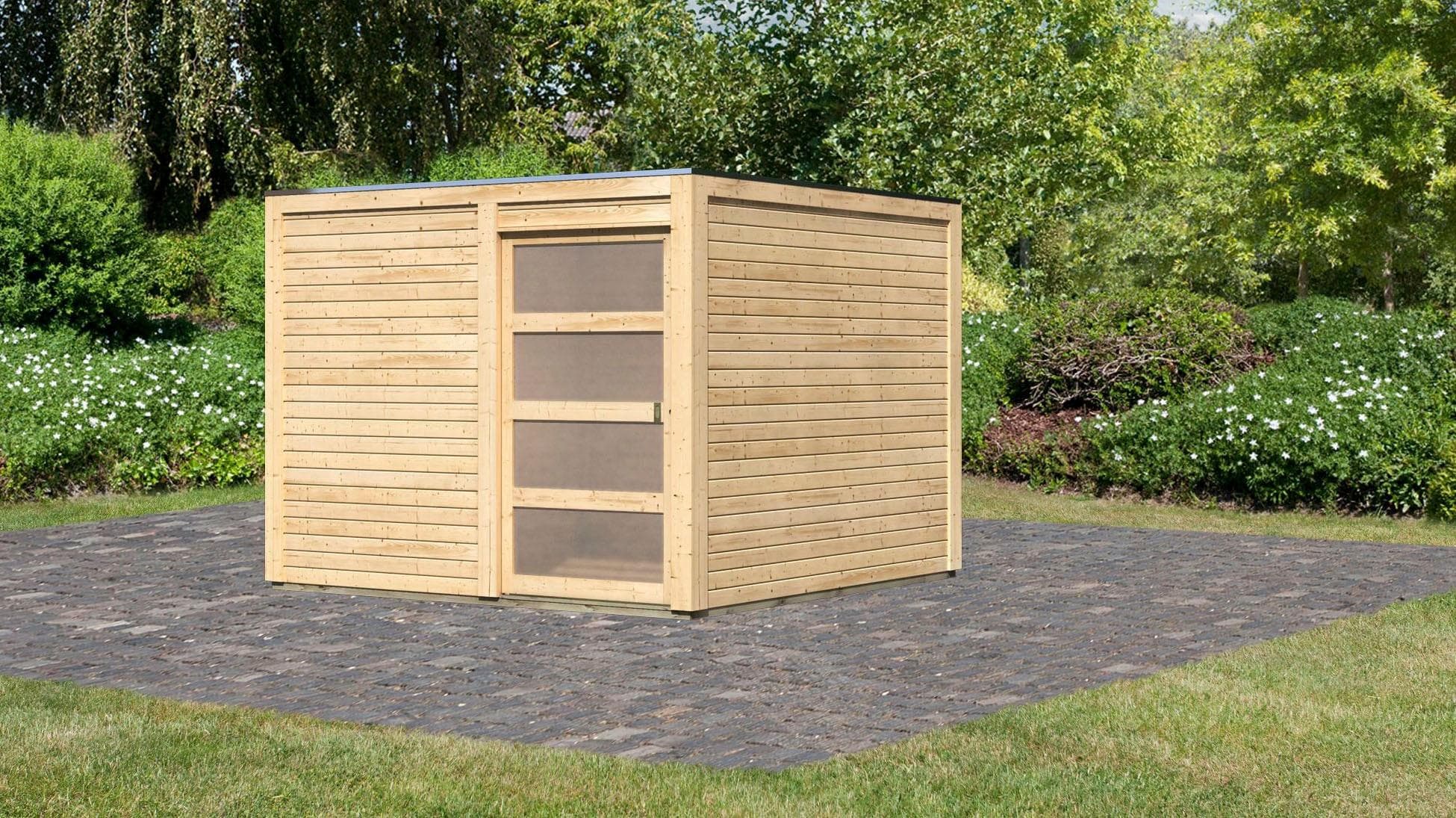 Gartenhaus KARIBU "Quellsee 2" Beige Holzwerkstoff