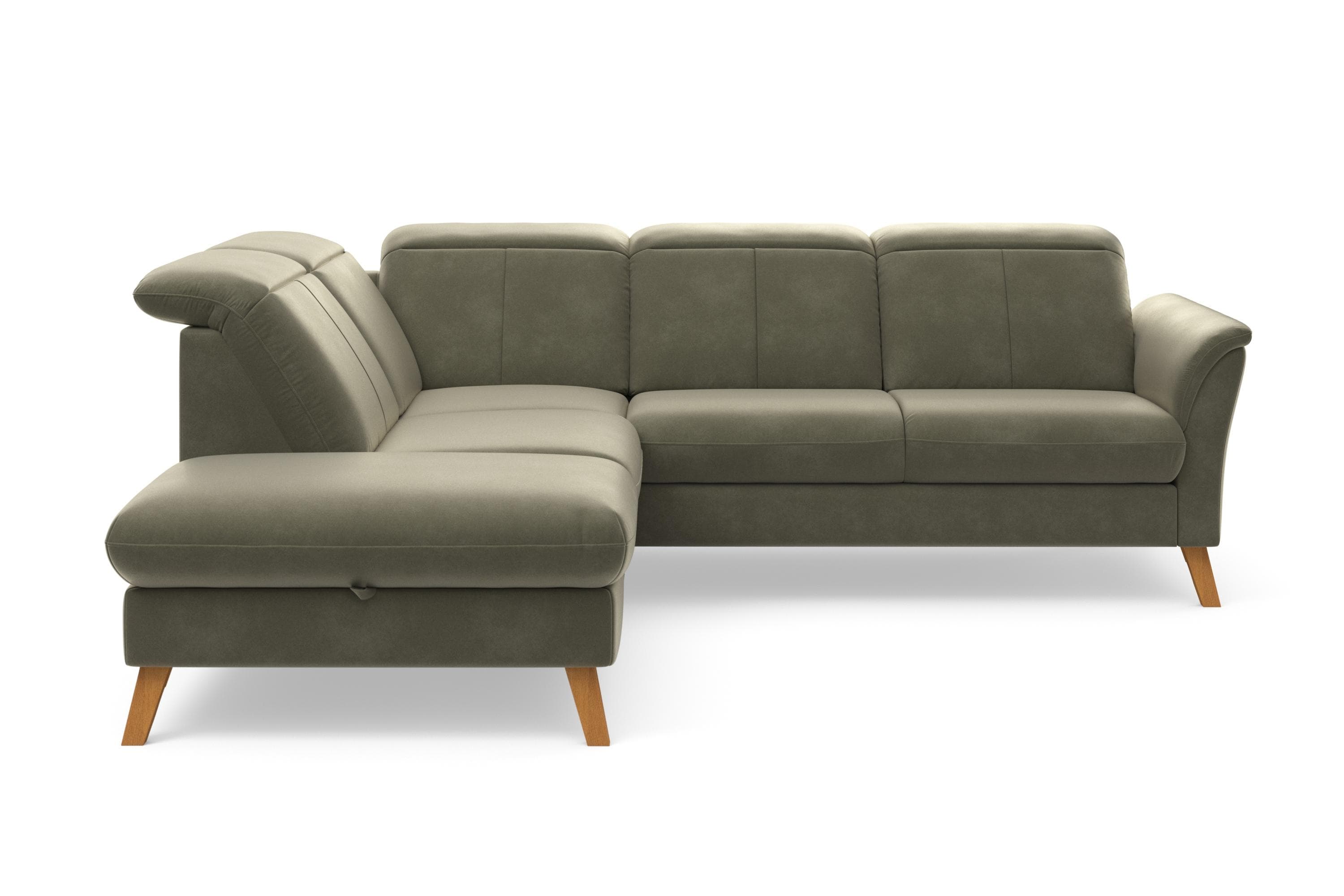 SIT & MORE Romero L-Form Ecksofa Grün mit Bettfunktion