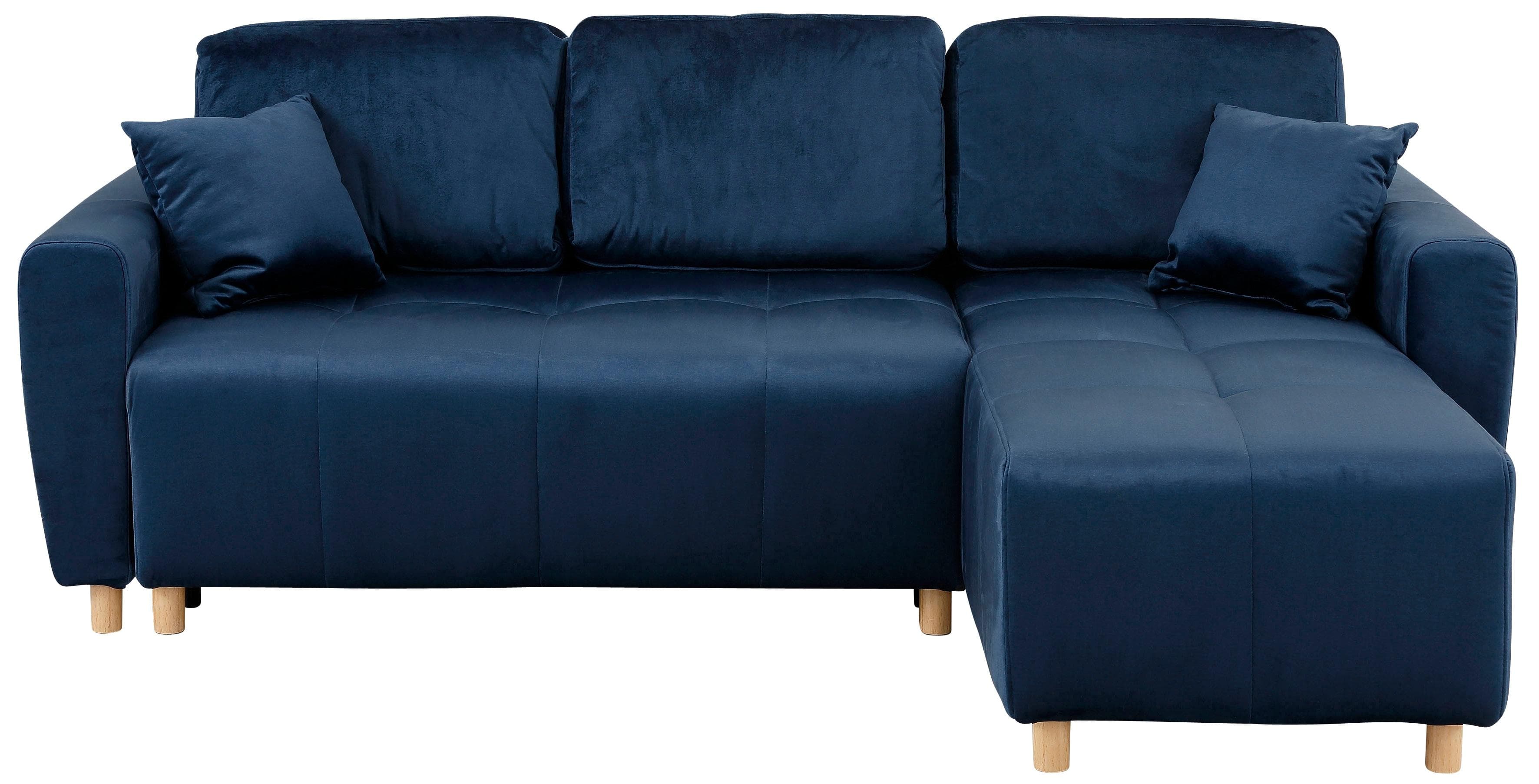 HOME AFFAIRE Ecksofa Scania L-Form Blau mit Recamiere