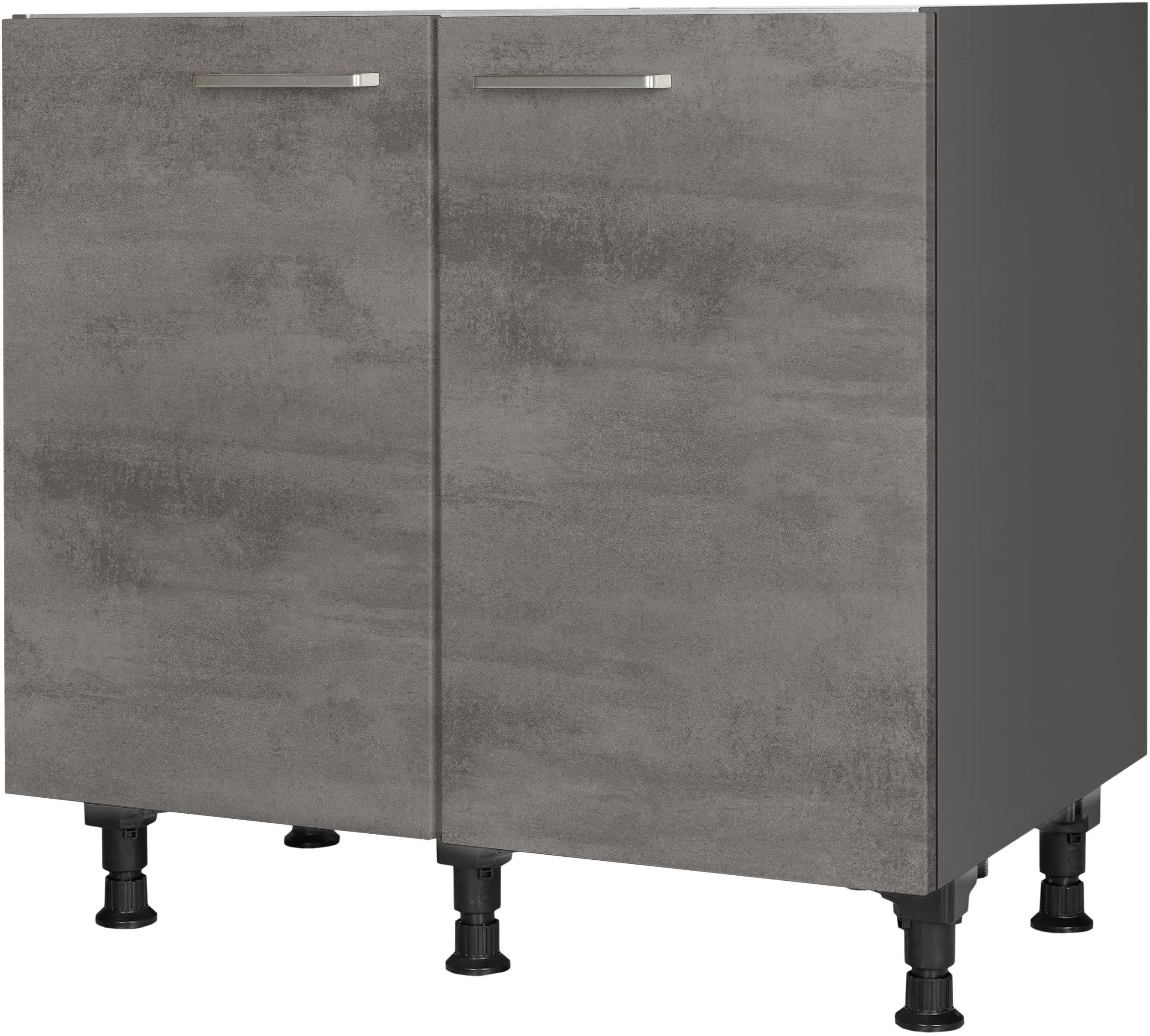 nobilia® Spülenschrank Riva - Vormontiert mit Höhenverstellbaren Sockelfüßen