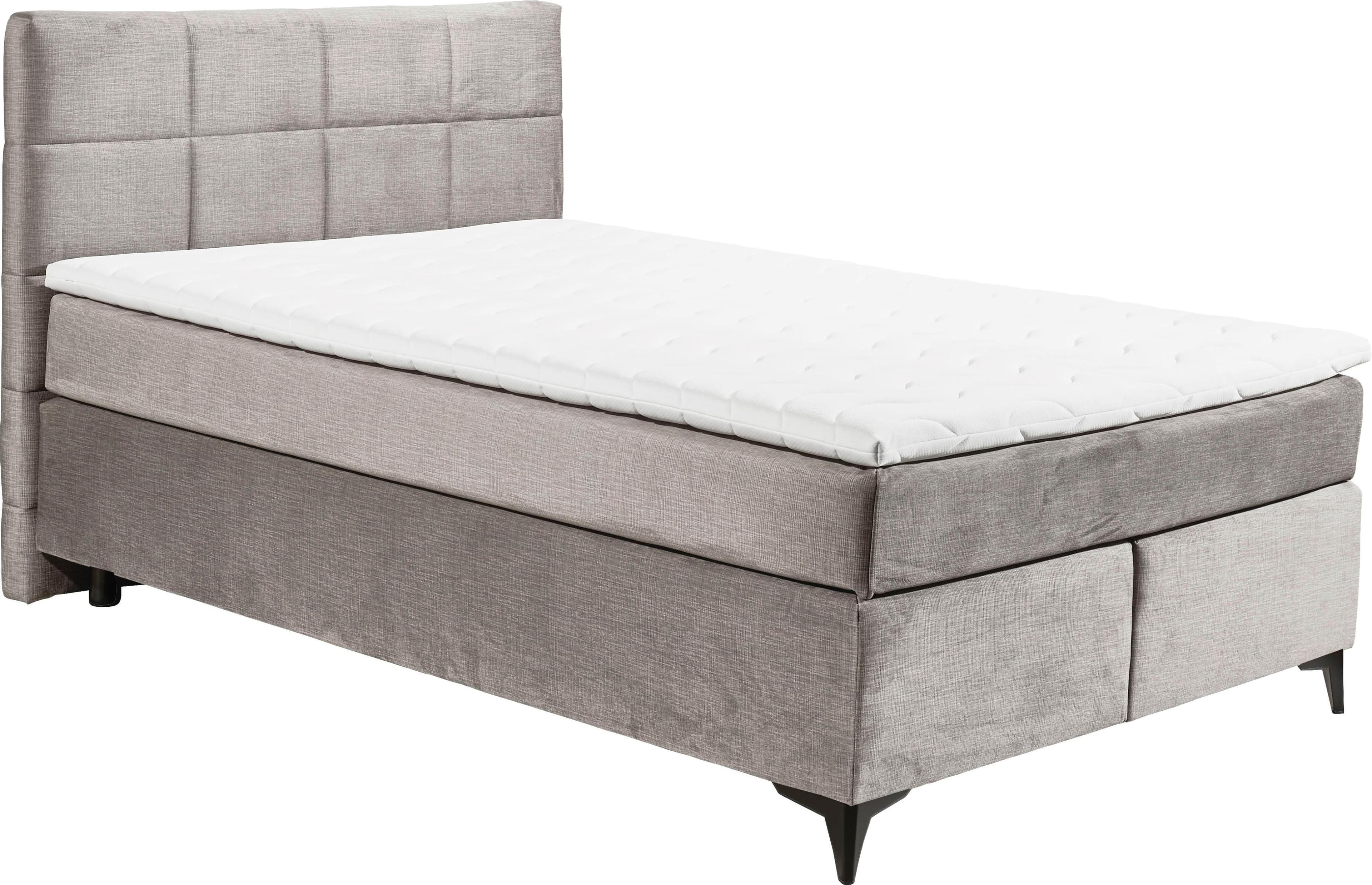 Boxspringbett Navarra Silber 143x210 cm mit Matratze