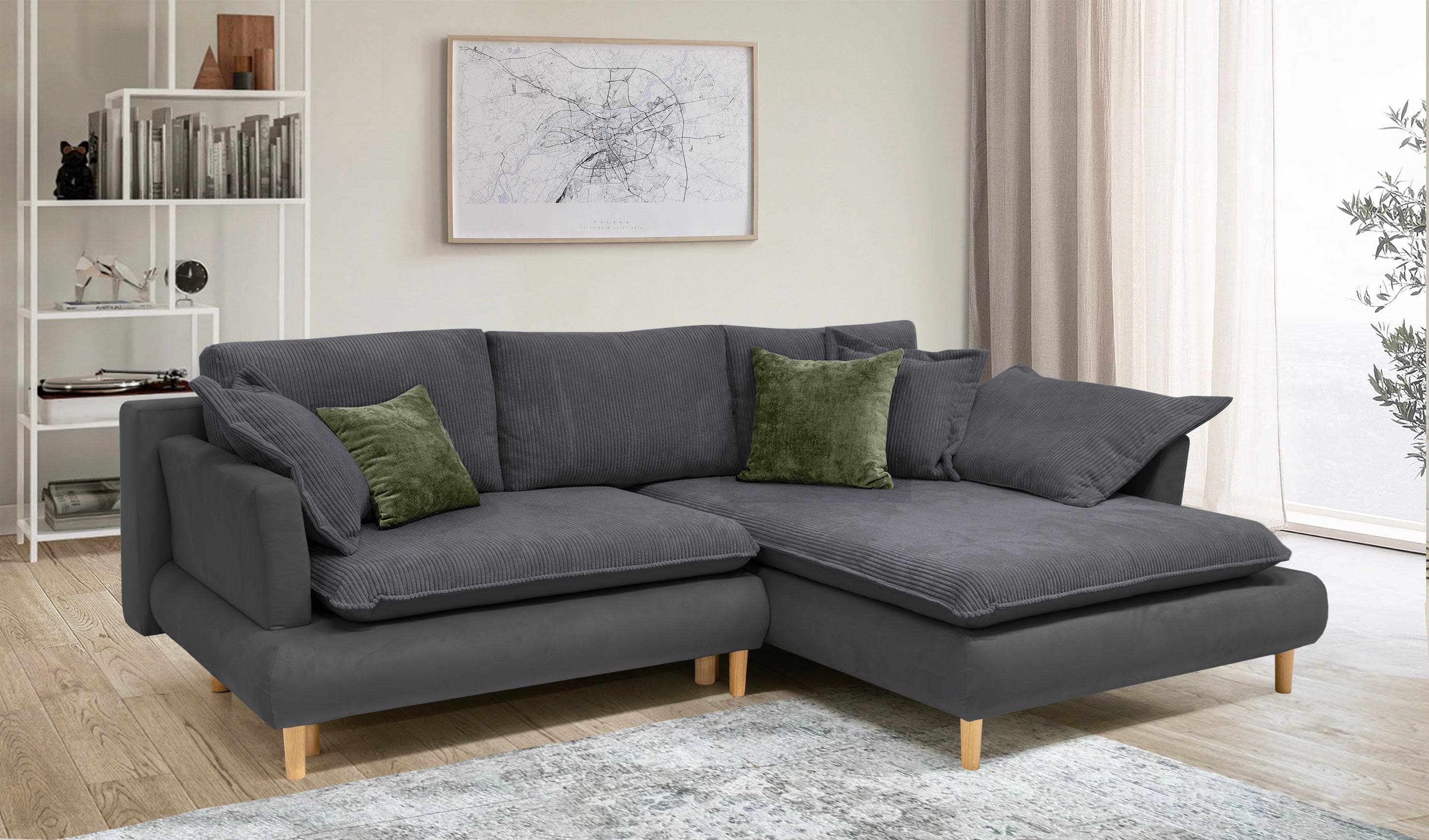 COLLECTION AB Ecksofa Mandela L-Form mit Bettfunktion und Bettkasten
