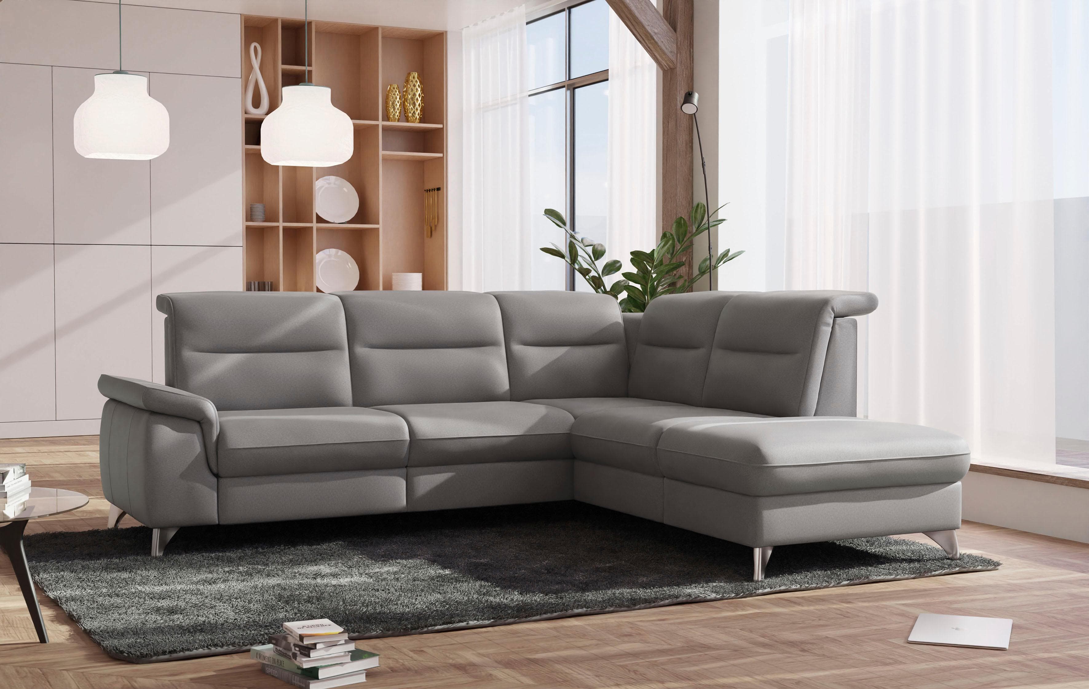 SIT & MORE Ecksofa Astoria L-Form Anthrazit mit Relaxfunktion