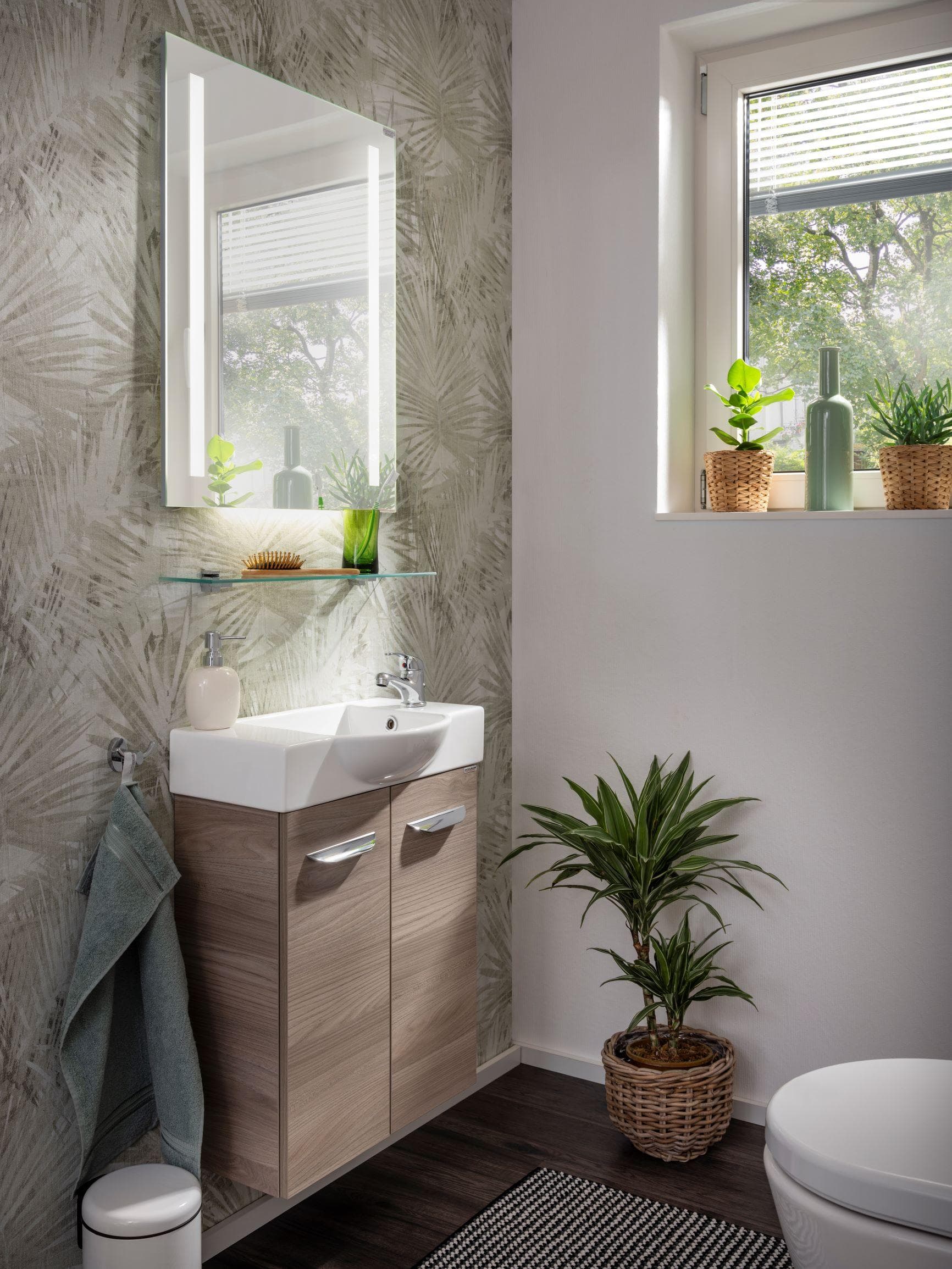 Waschbeckenunterschrank Steinesche Optik - Gäste-WC