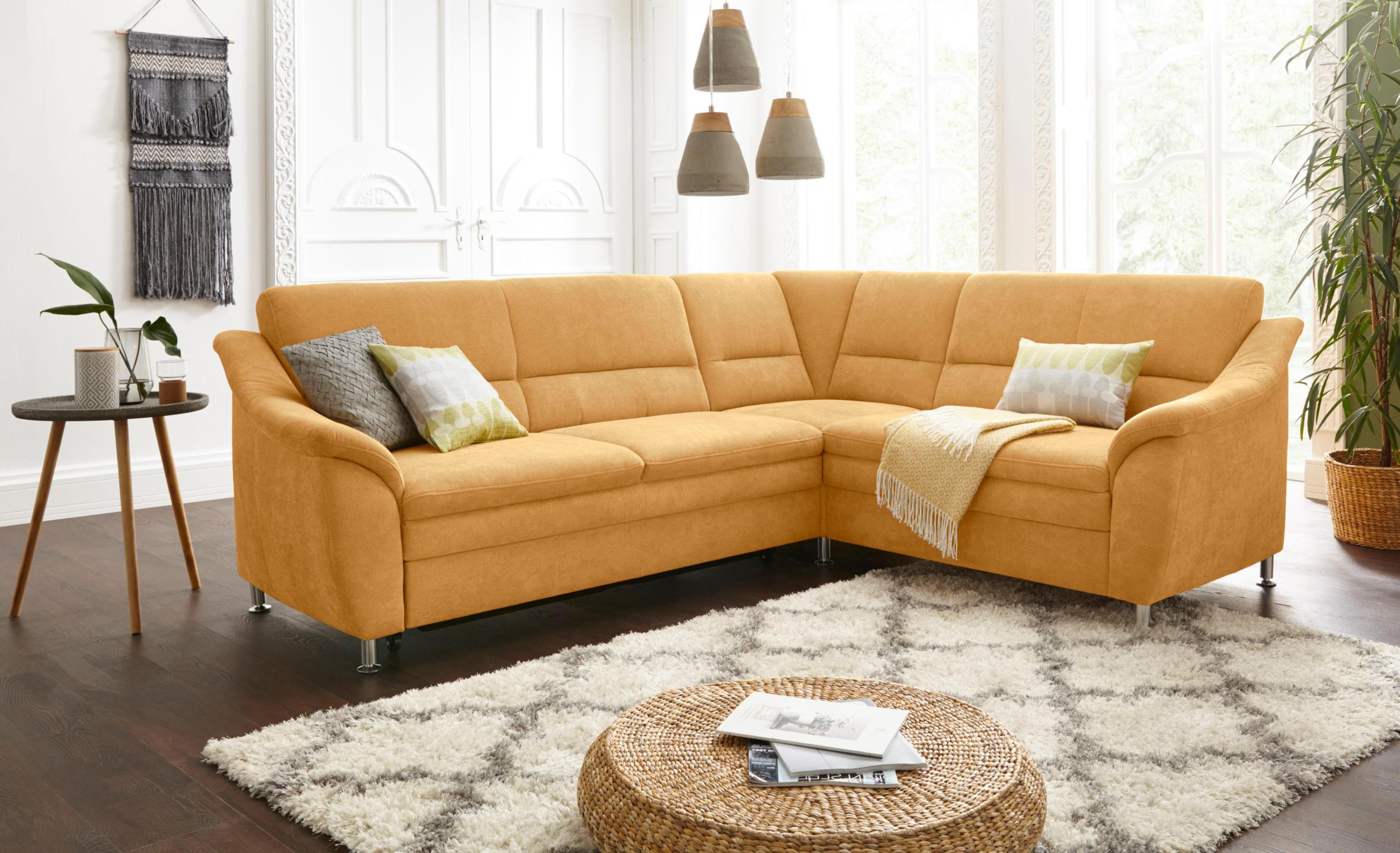 Ecksofa Cardoso L-Form Senf Gelb Sit & More mit Bettfunktion
