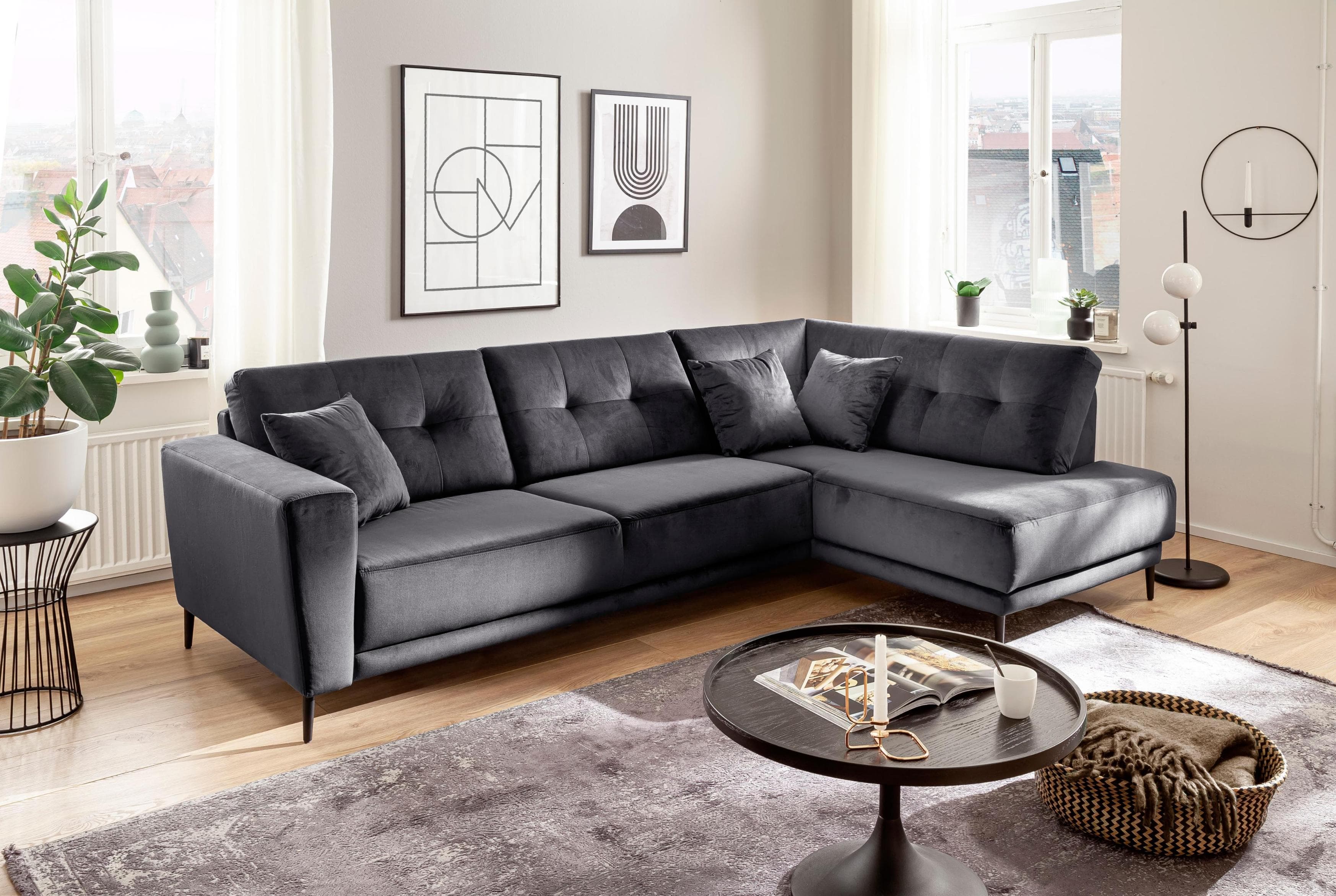 Polsterecke L-Form mit Metallfüßen - Frei im Raum stellbar