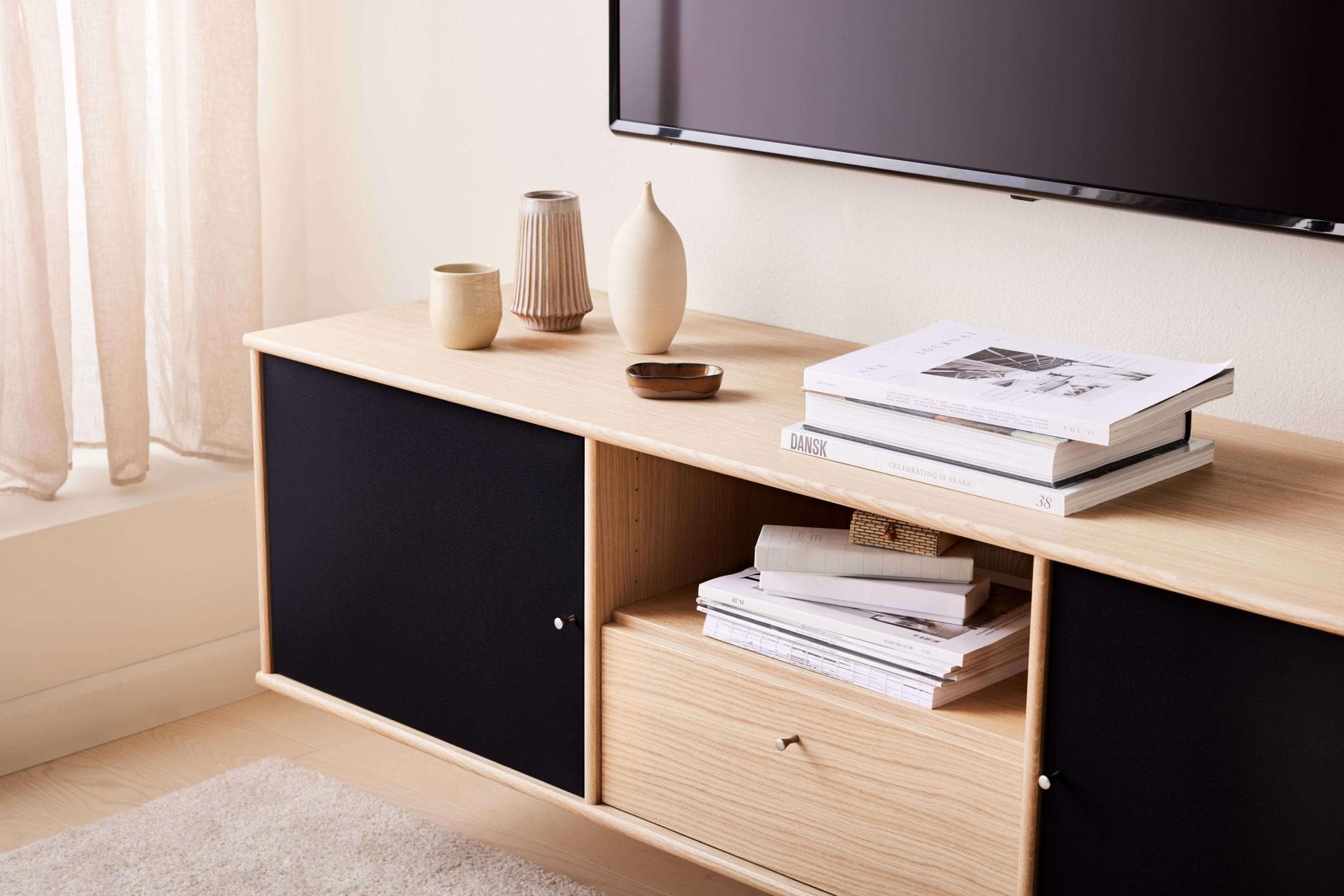 Hammel Furniture Mistral Fernsehschrank TV-Board Weiß Eiche