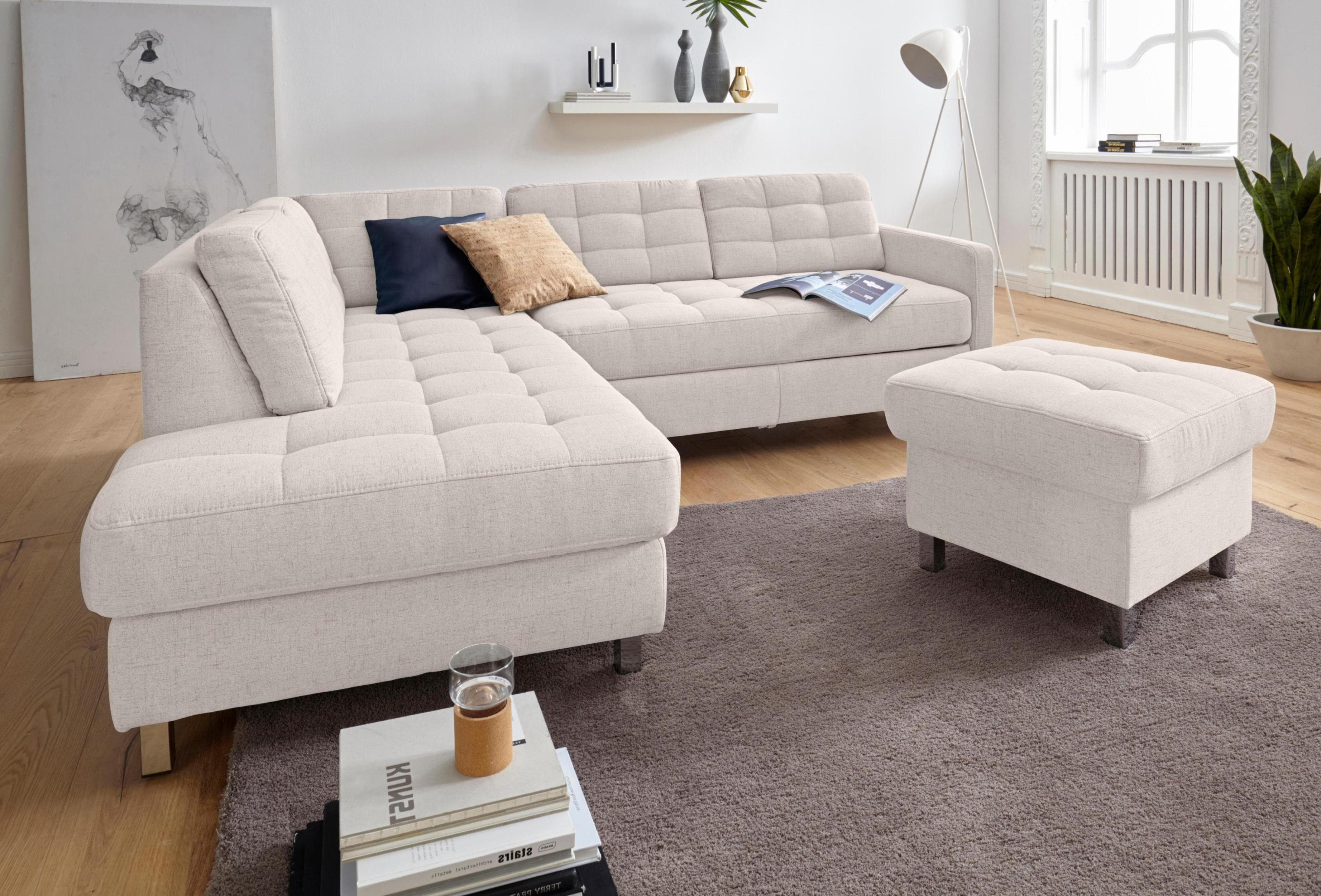 SIT & MORE Ecksofa Picasso L-Form Beige Polyester
