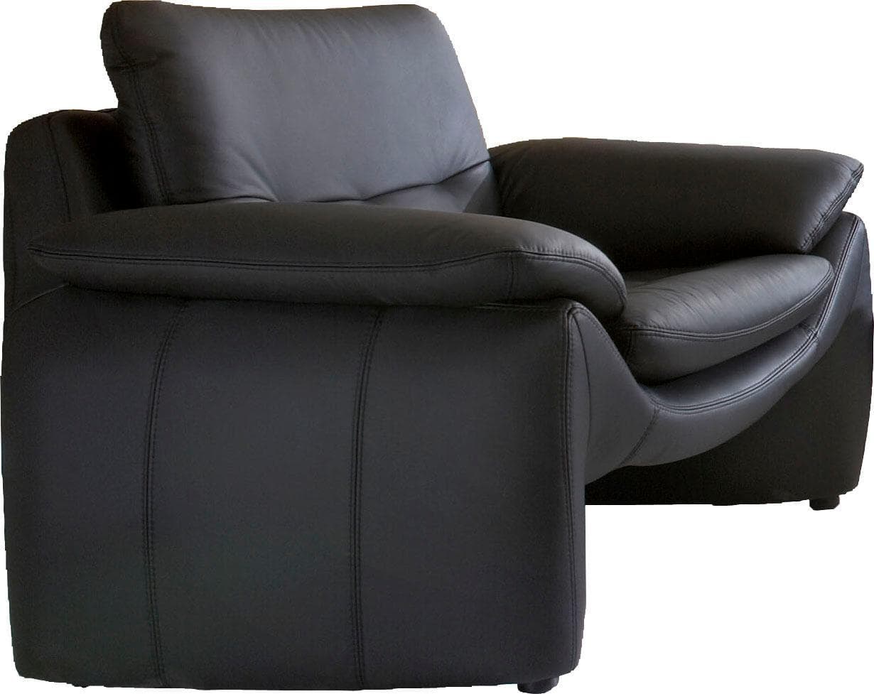 Places of Style Sessel Luna Schwarz NaturLEDER Modern