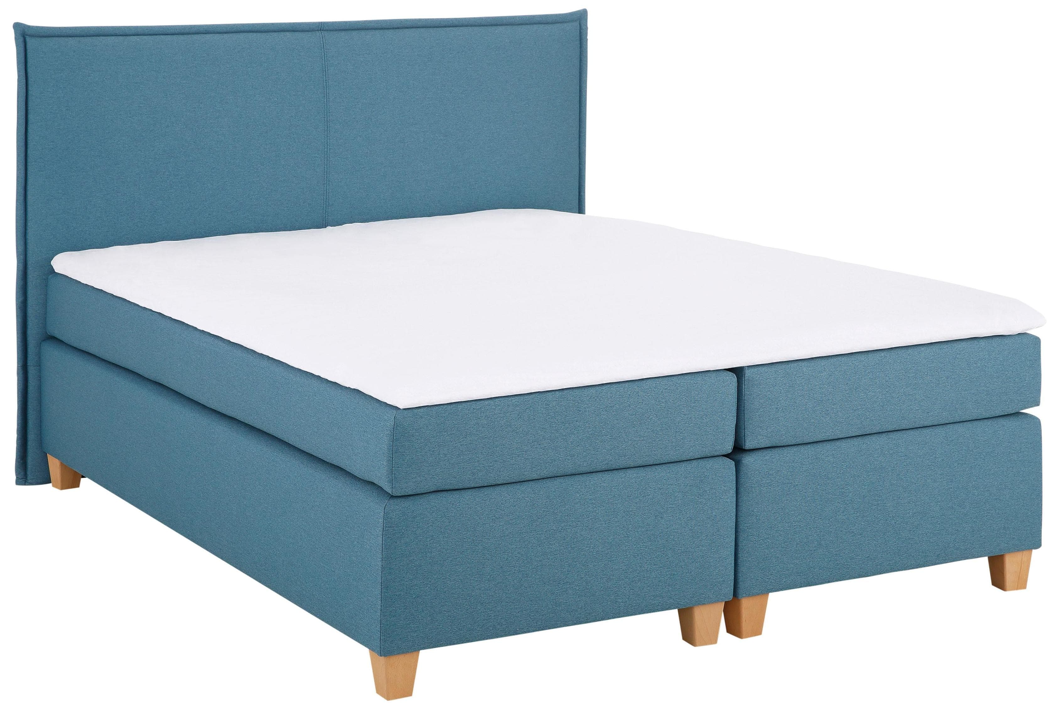 HOME AFFAIRE Boxspringbett Houssay Petrol mit Topper