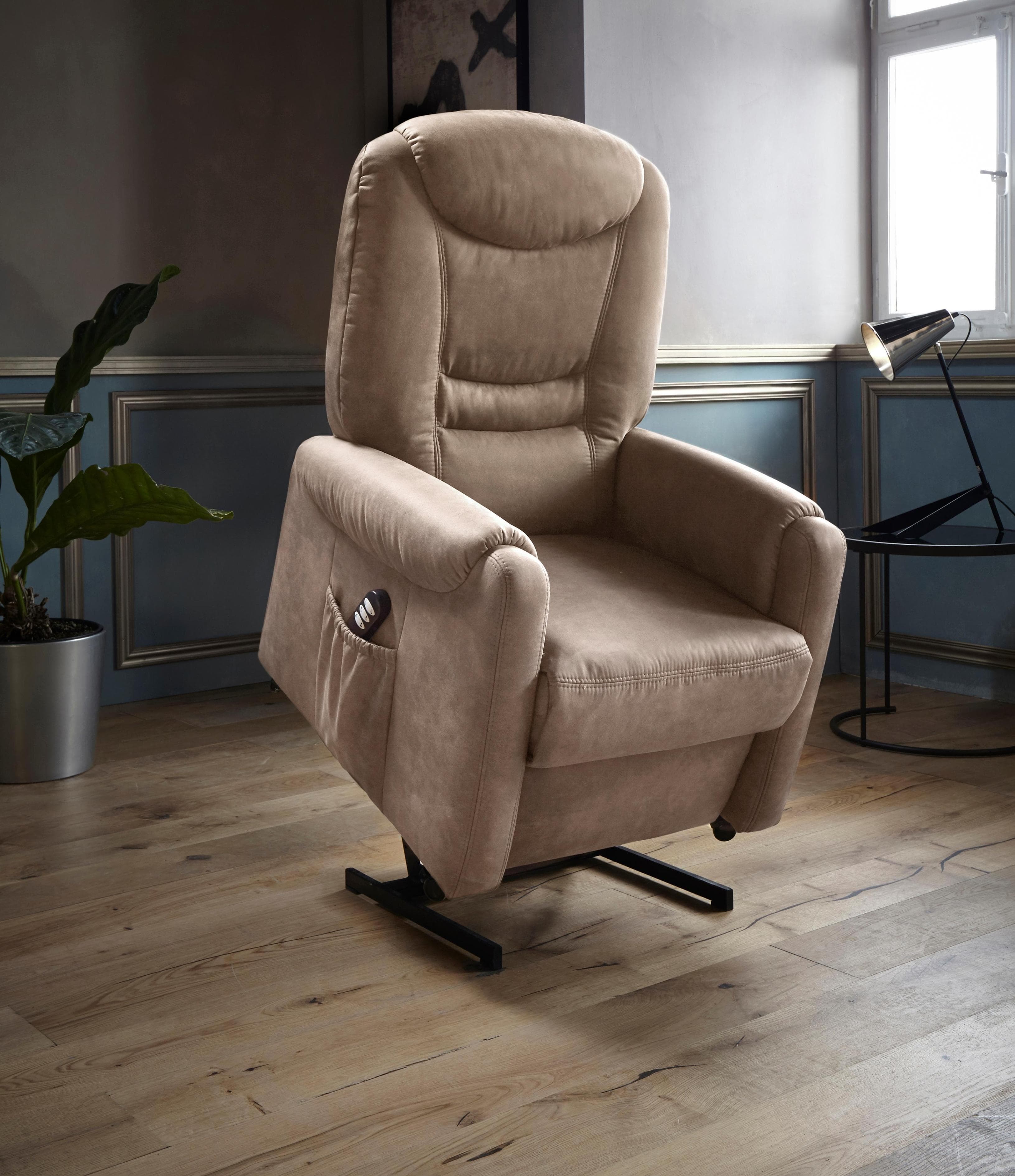SIT & MORE TV-Sessel Morten Braun mit Aufstehhilfe