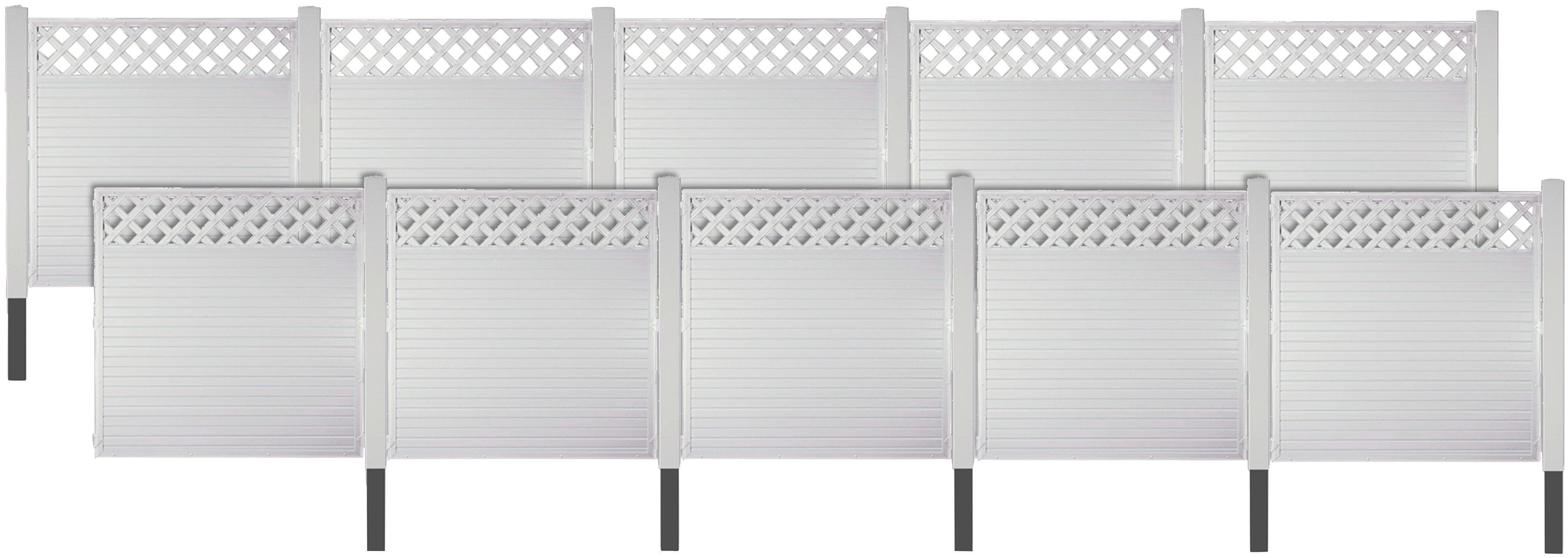 TETZNER & JENTZSCH Sichtschutzelement LANGLEY 8 Weiß PVC-Aluminium 180 cm