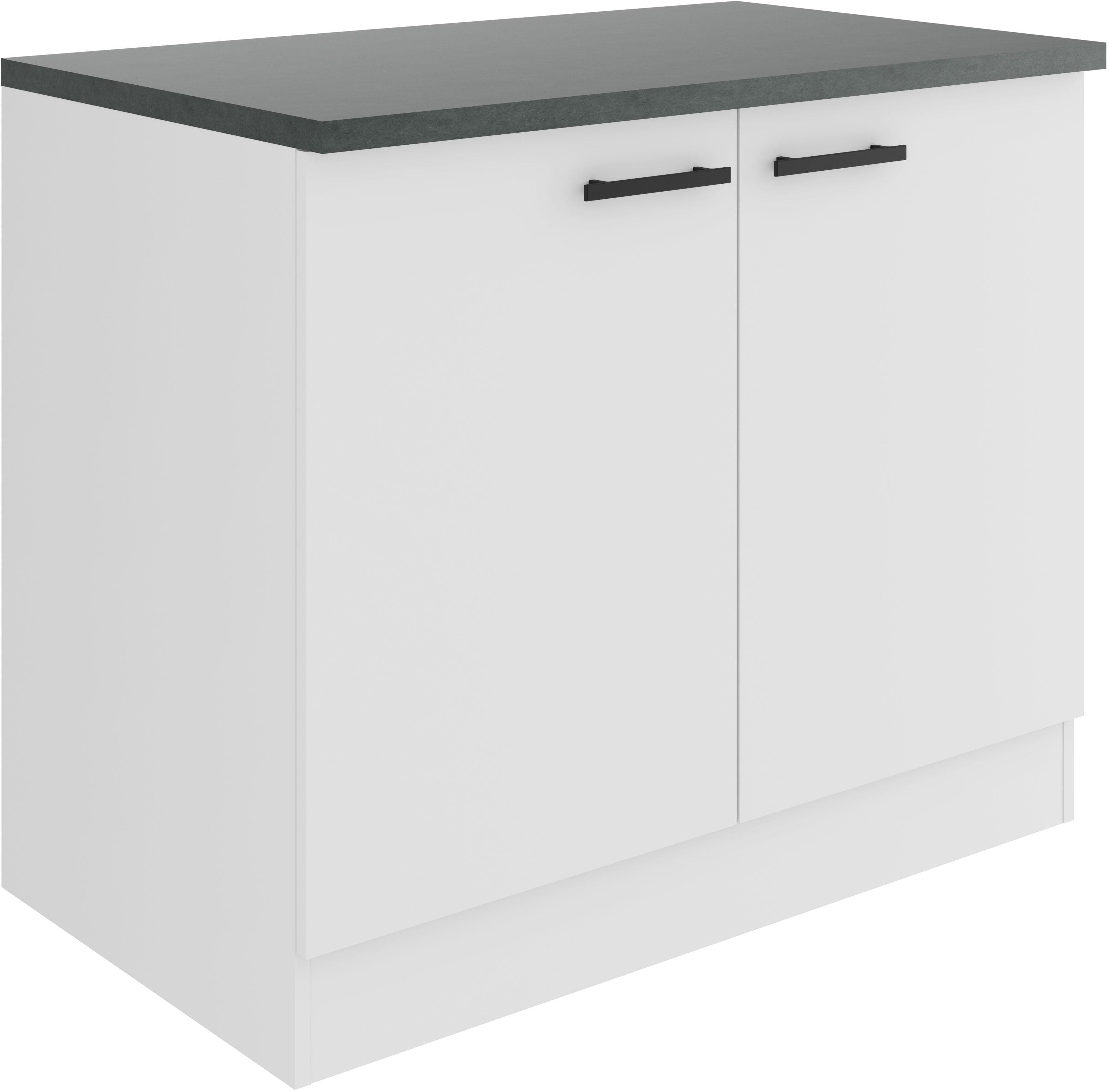 OPTIFIT Spülenschrank Palma Weiß Anthrazit mit Einbauspüle