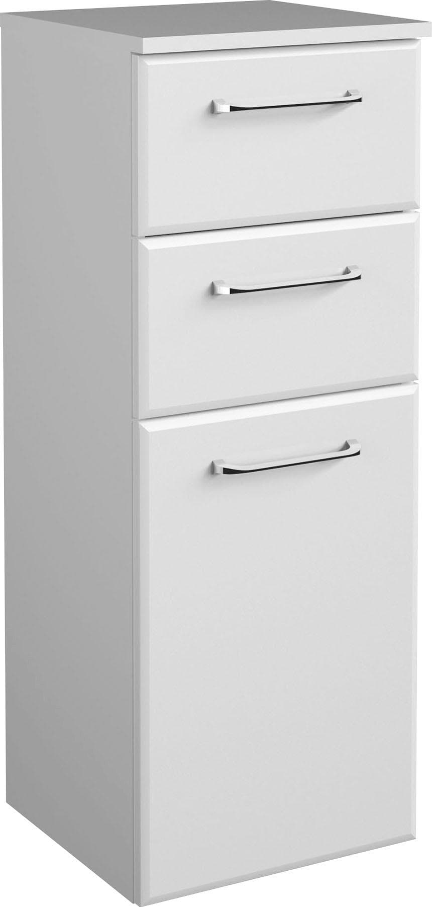 SAPHIR Quickset Bad-Unterschrank Weiß Hochglanz 35cm mit 2 Schubladen