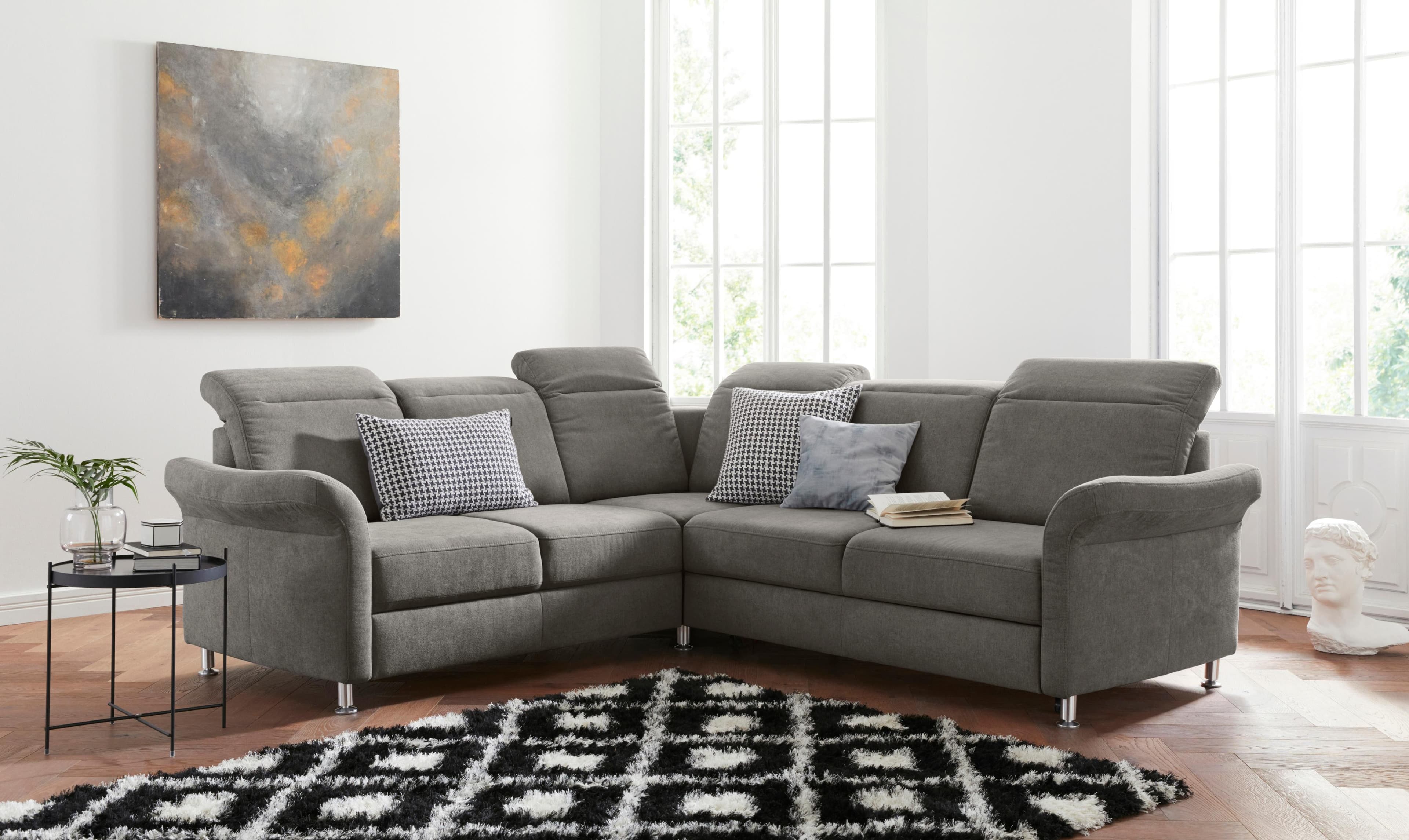 sit&more Ecksofa Darwin L-Form, inklusive Federkern, wahlweise mit Kopfteilverstellung, Bettfunktion