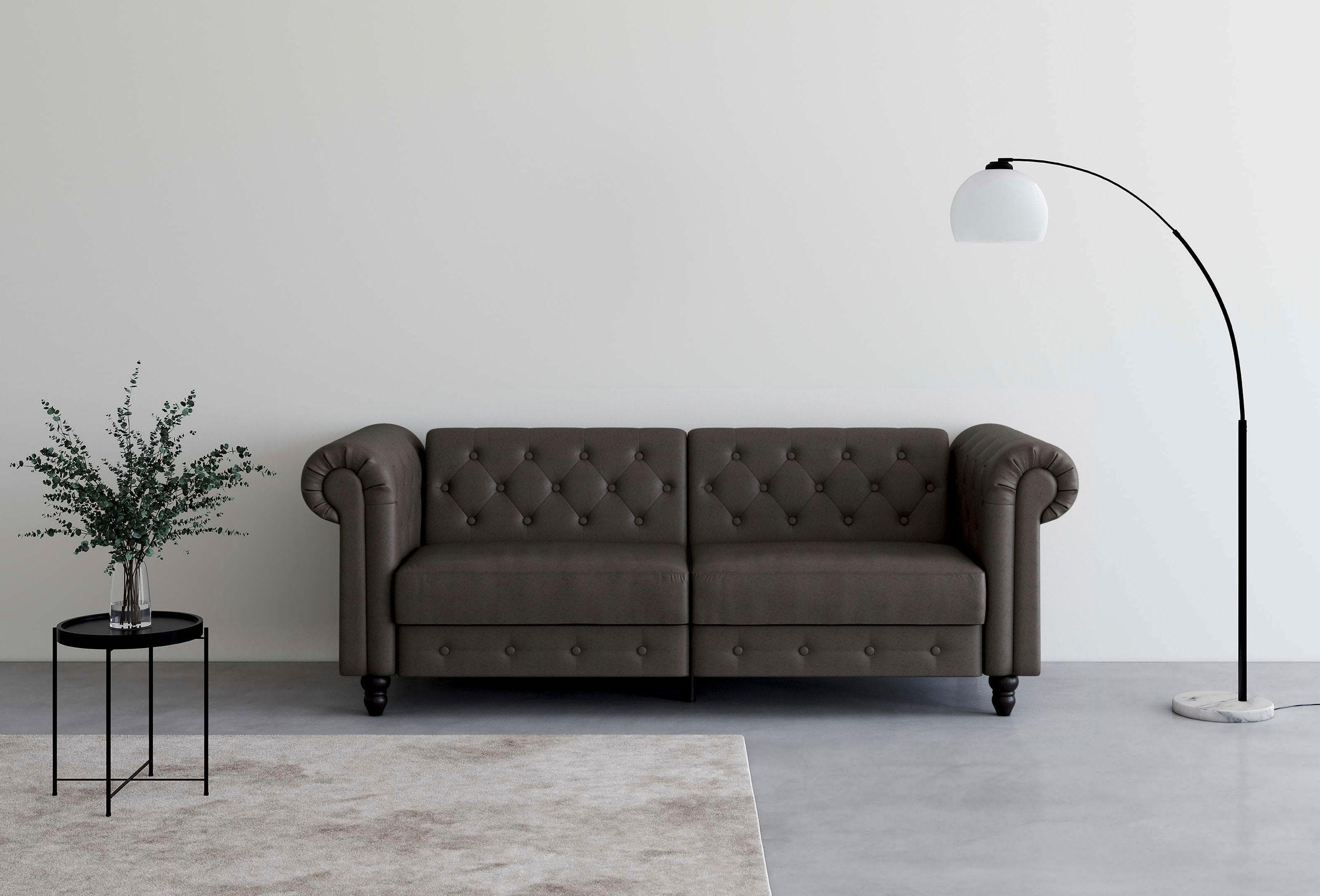 DOREL HOME Schlafsofa Felix 3-Sitzer Anthrazit mit Verstellbarer Rückenlehne