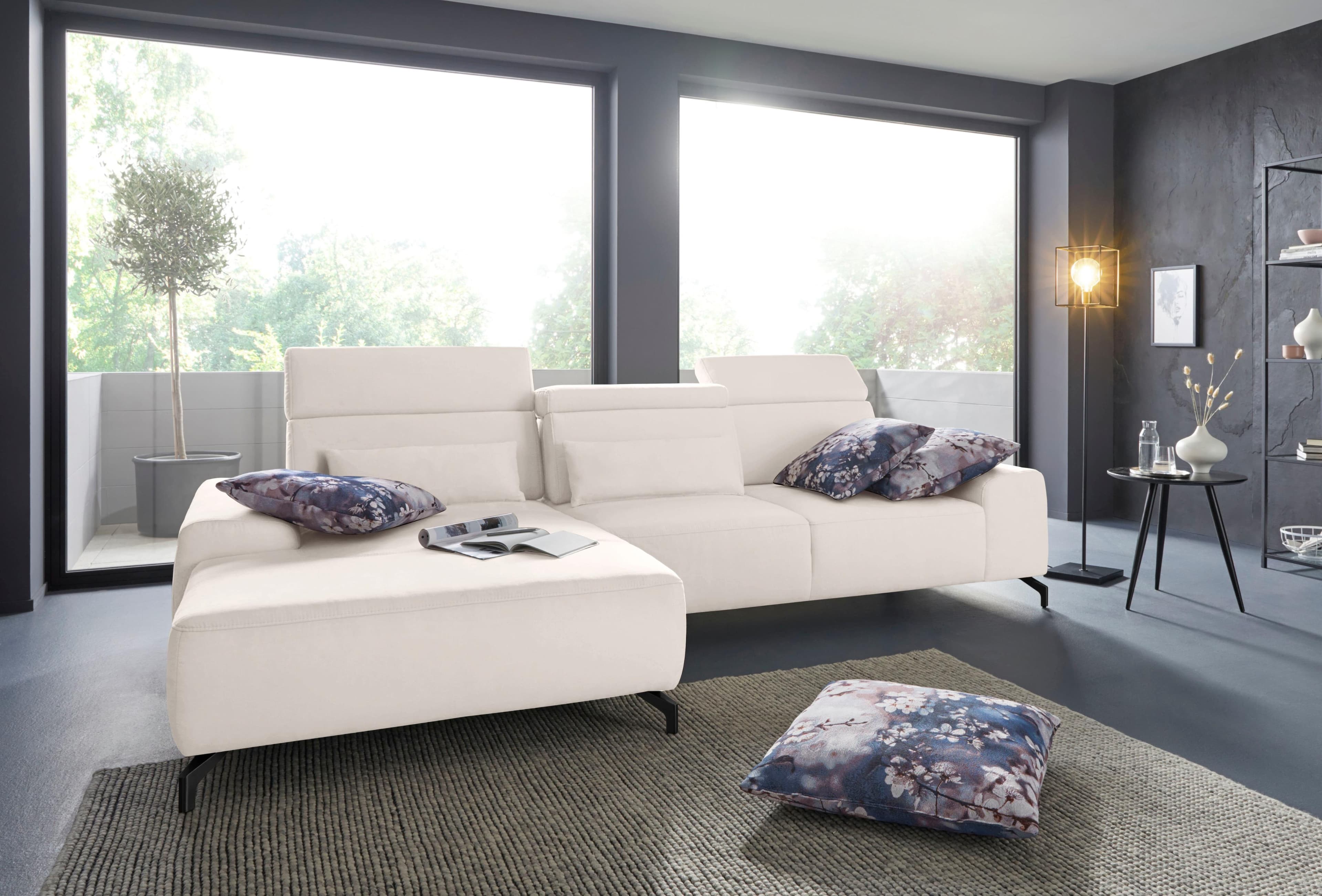 SIT & MORE Ecksofa Gizeh L-Form Beige mit Recamiere