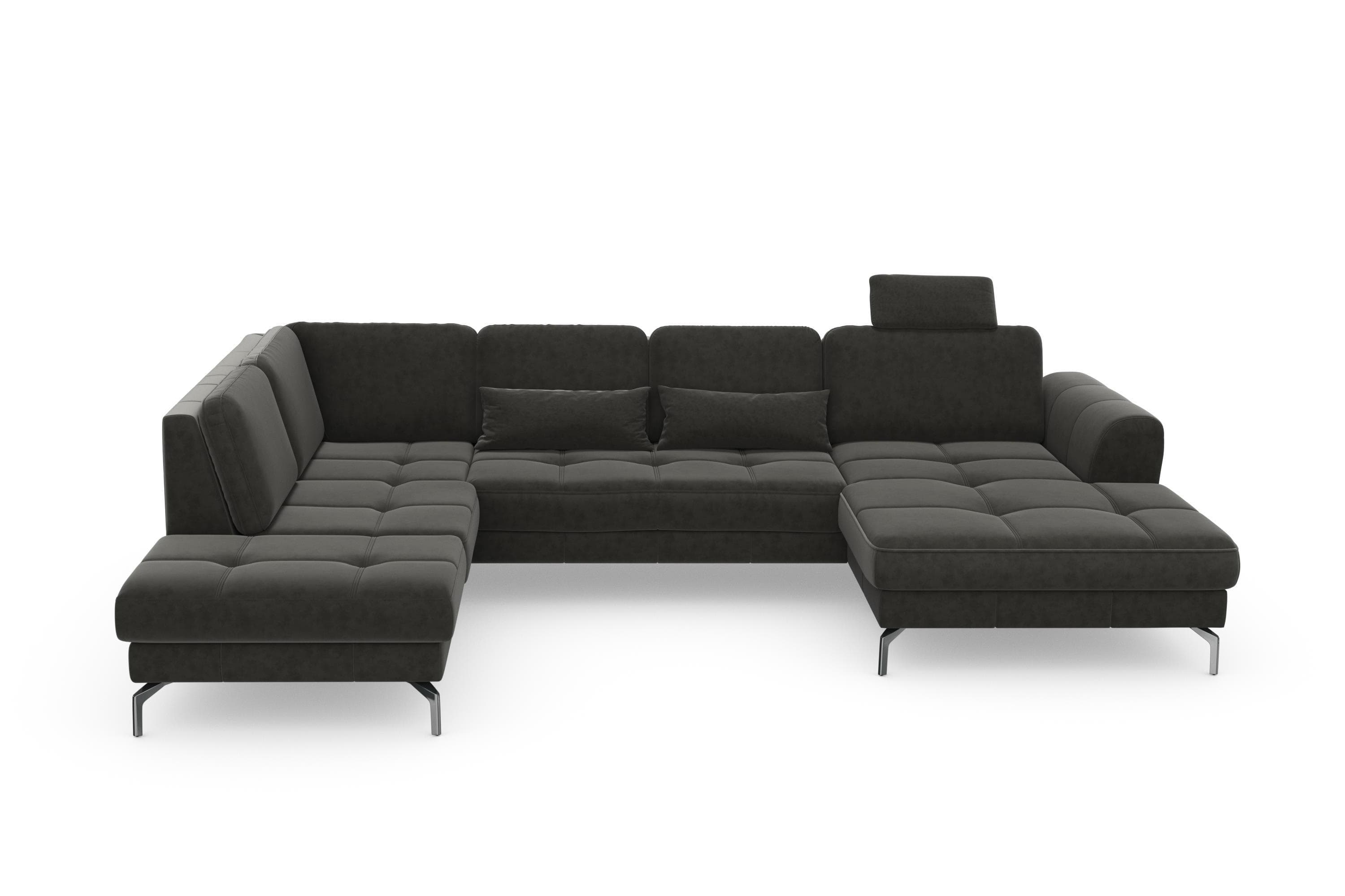 Moderne U-Form Wohnlandschaft in Grau und Anthrazit