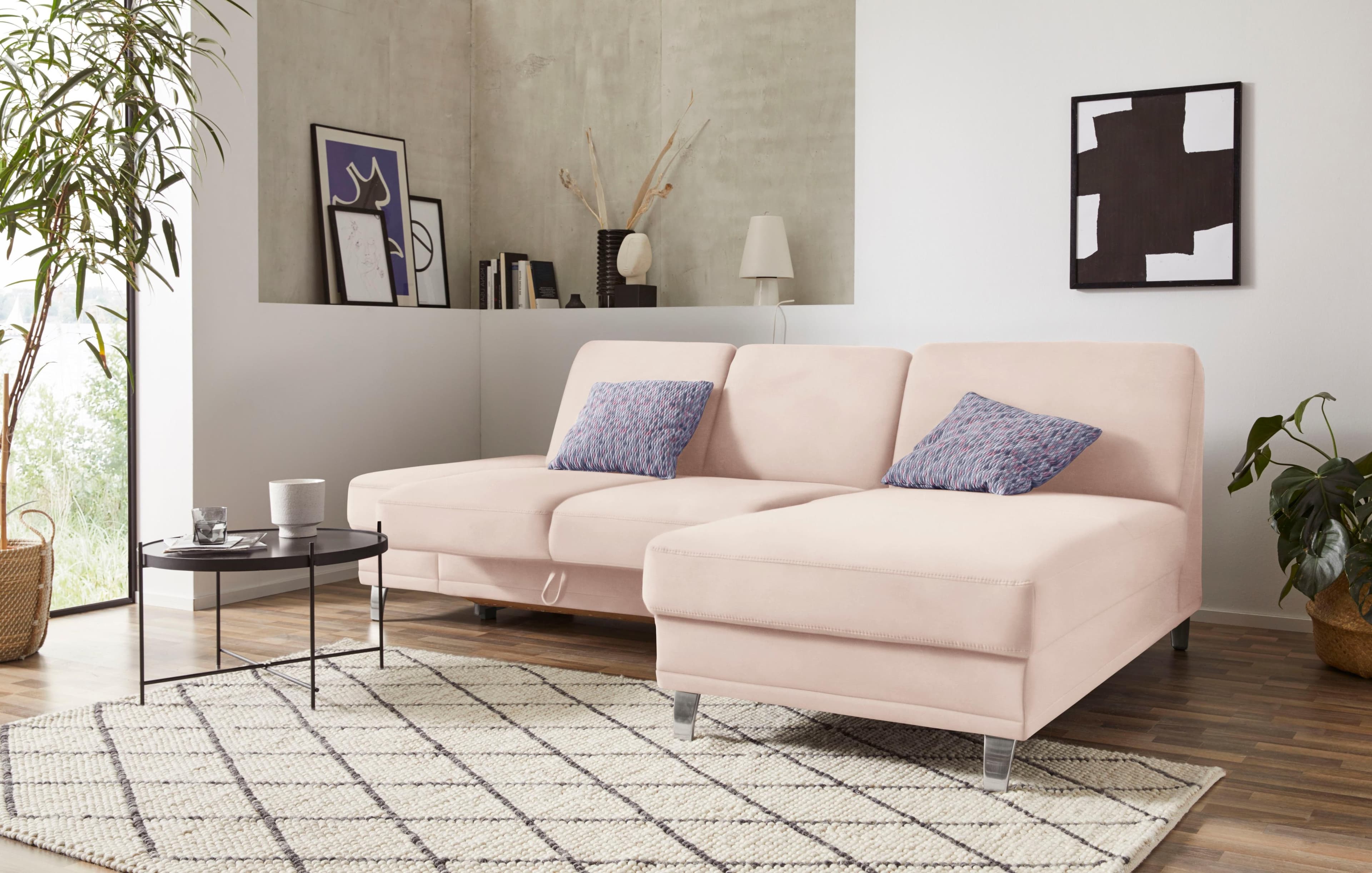 SIT & MORE Ecksofa Clio L-Form Beige mit Bettfunktion und Recamiere
