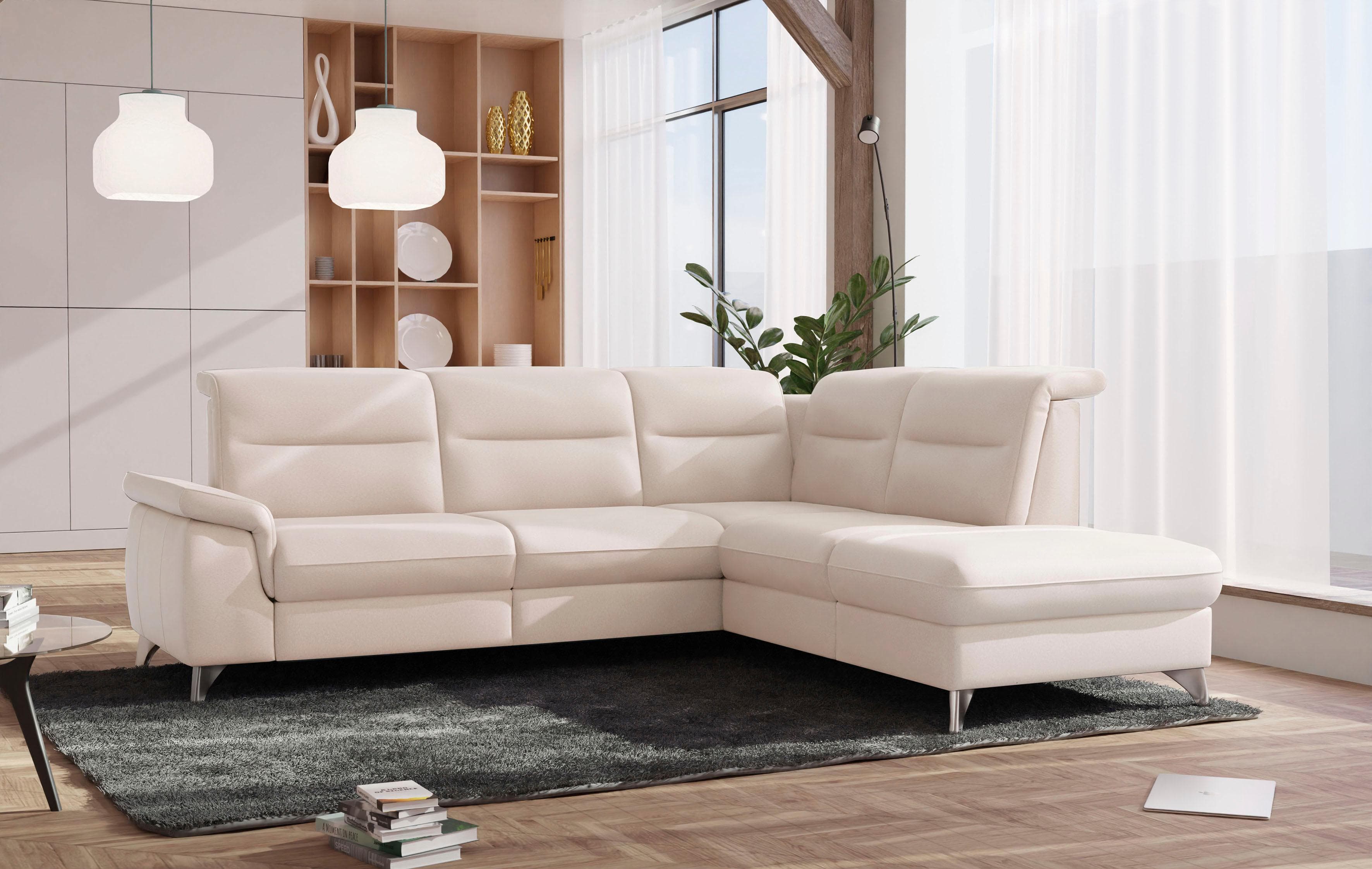 Sit & More Ecksofa Astoria L-Form Beige mit Motorischer Relaxfunktion