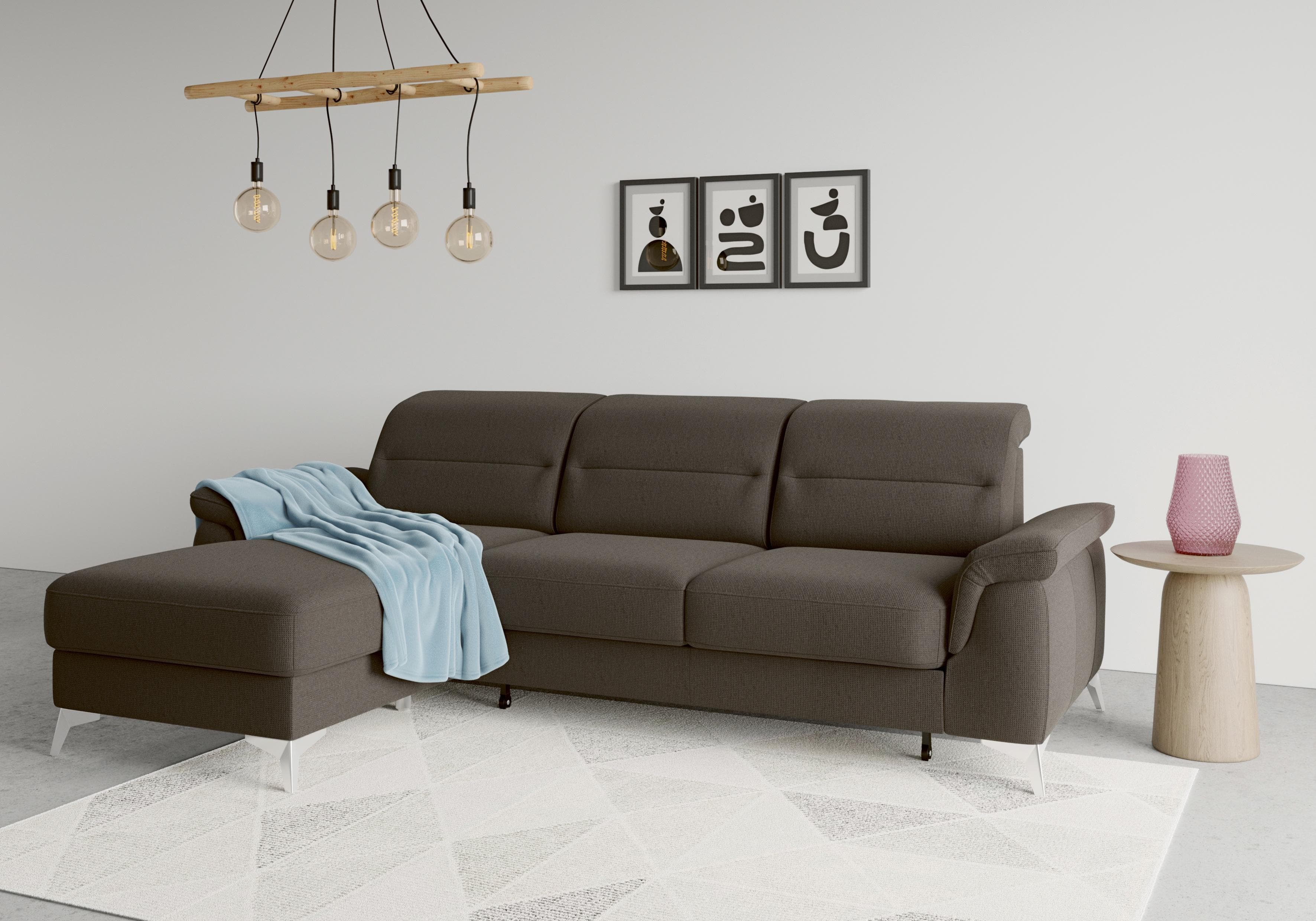 Ecksofa Sinatra L-Form mit Bettfunktion und Recamiere