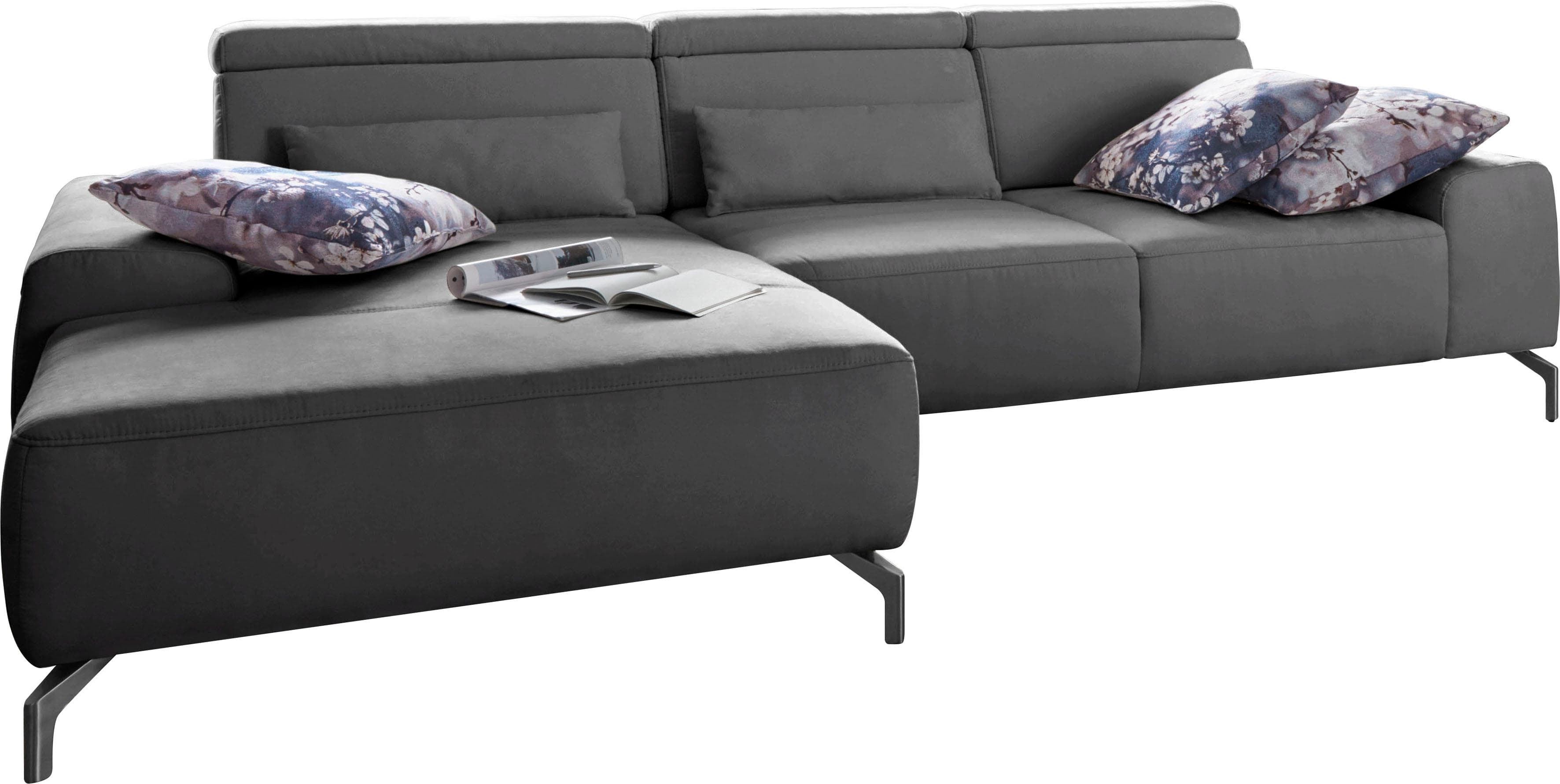 SIT & MORE Ecksofa Gizeh L-Form Grau mit Recamiere