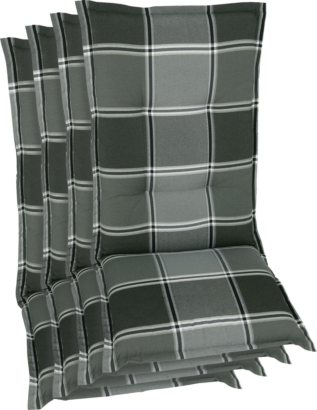 GO-DE Hochlehnerauflage Set (4 Stück) - Grau, UV-beständig