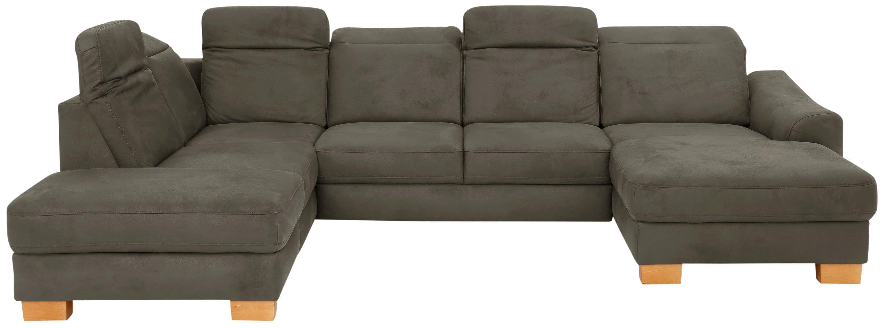 U-Sofa mit Schlaffunktion und verstellbaren Kopfteilen