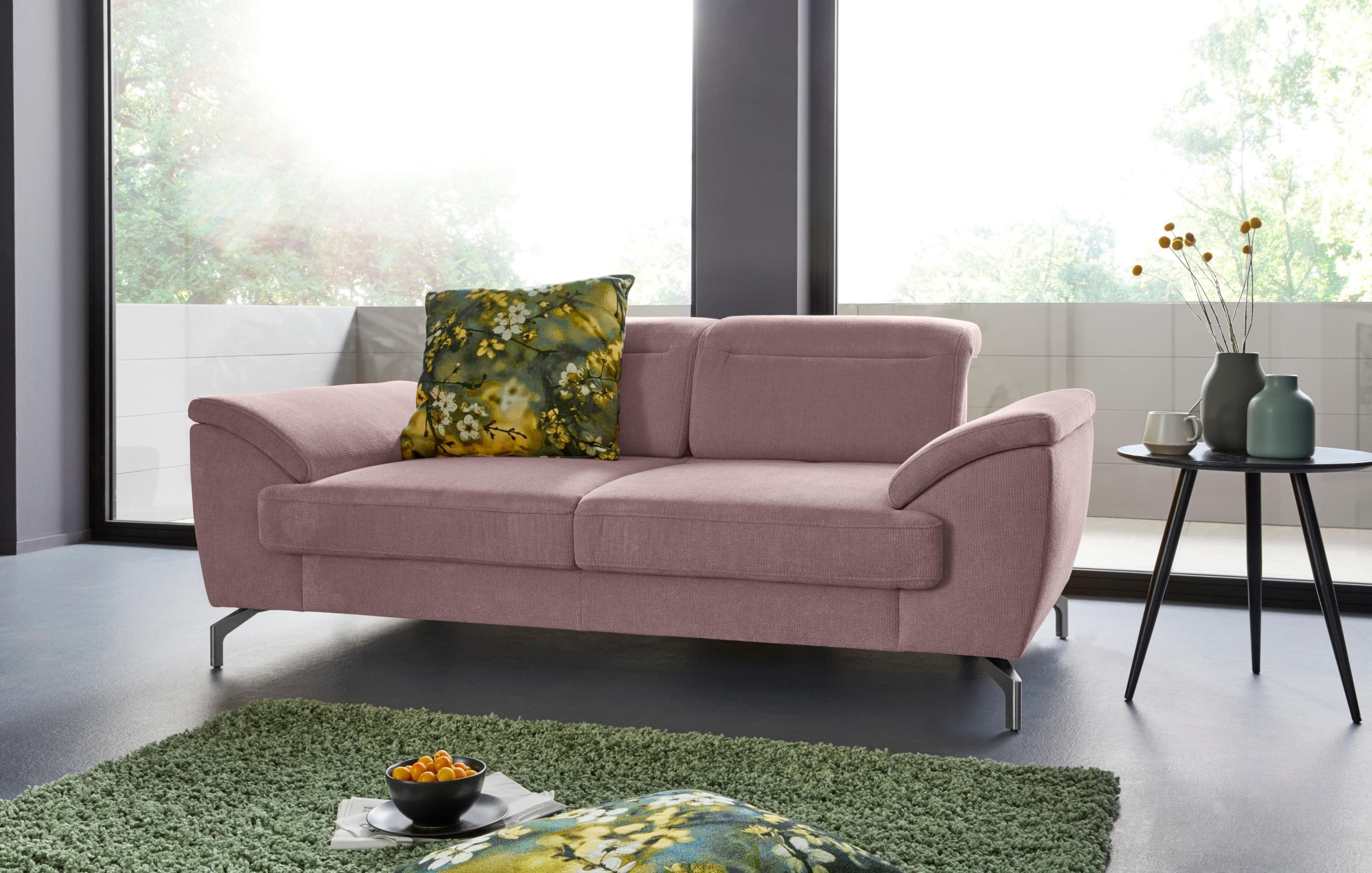 SIT & MORE Percy 2-Sitzer Sofa Flieder mit Sitztiefenverstellung