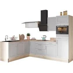 Küche KOCHSTATION "KS-Ahus" Grau Winkelküche