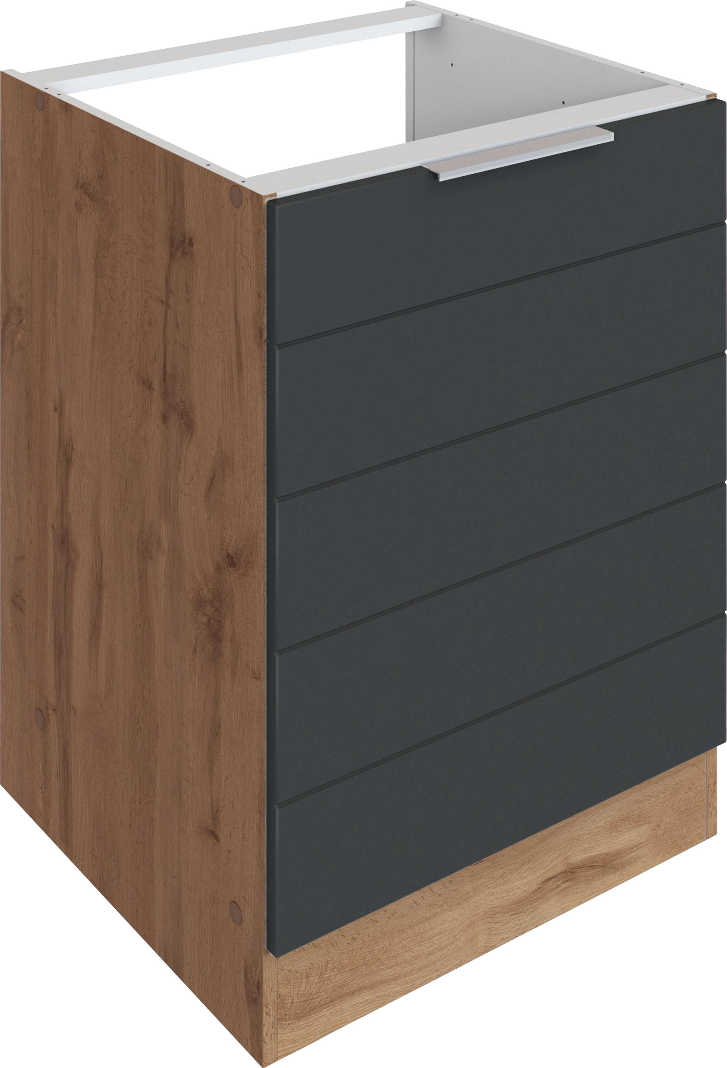 KOCHSTATION Spülenschrank KS-Luhe Grau Matt MDF