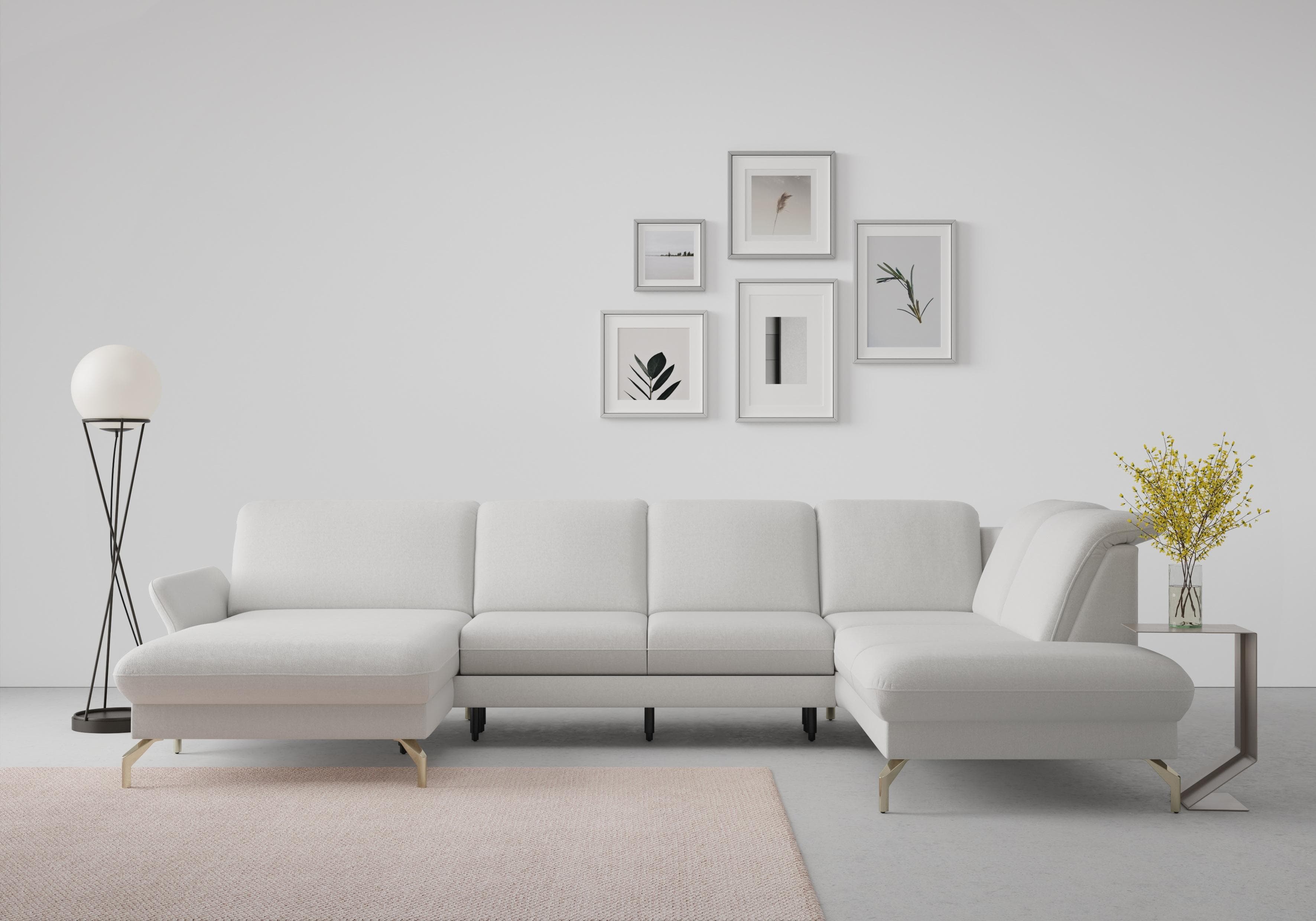 SIT & MORE Wohnlandschaft Fashion U-Form Hellgrau Motorisch
