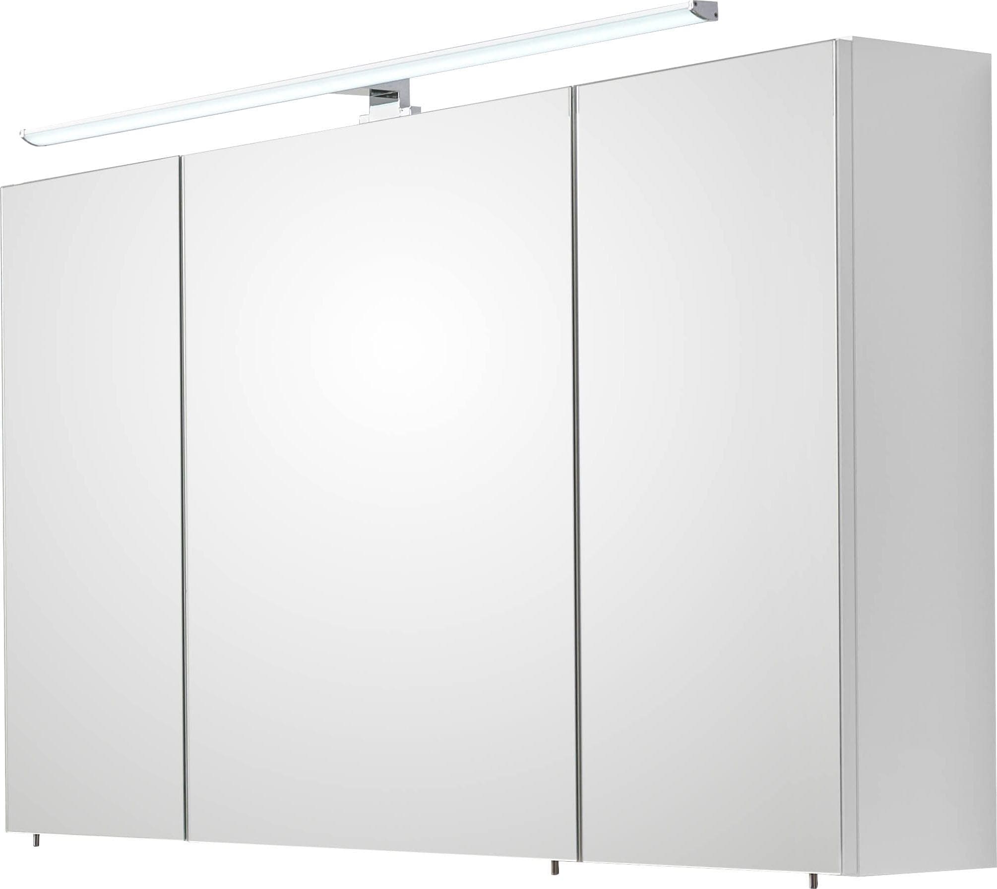 Spiegelschrank SAPHIR "Quickset 360 Badschrank" 3 Spiegeltüren 6 Einlegeböden 110 cm LED-Beleuchtung