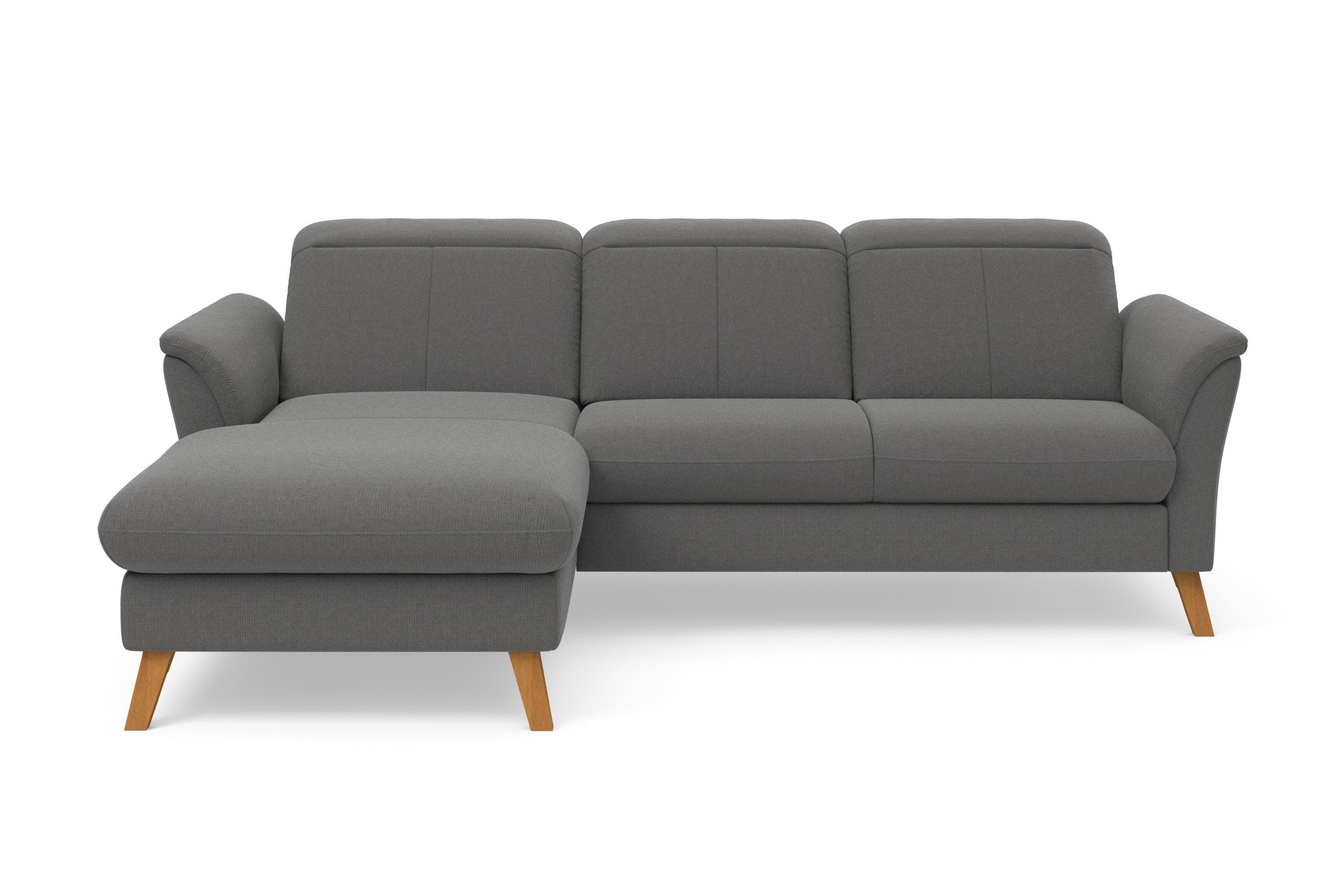 Ecksofa Romero L-Form Grau Relax-Funktion Bettfunktion