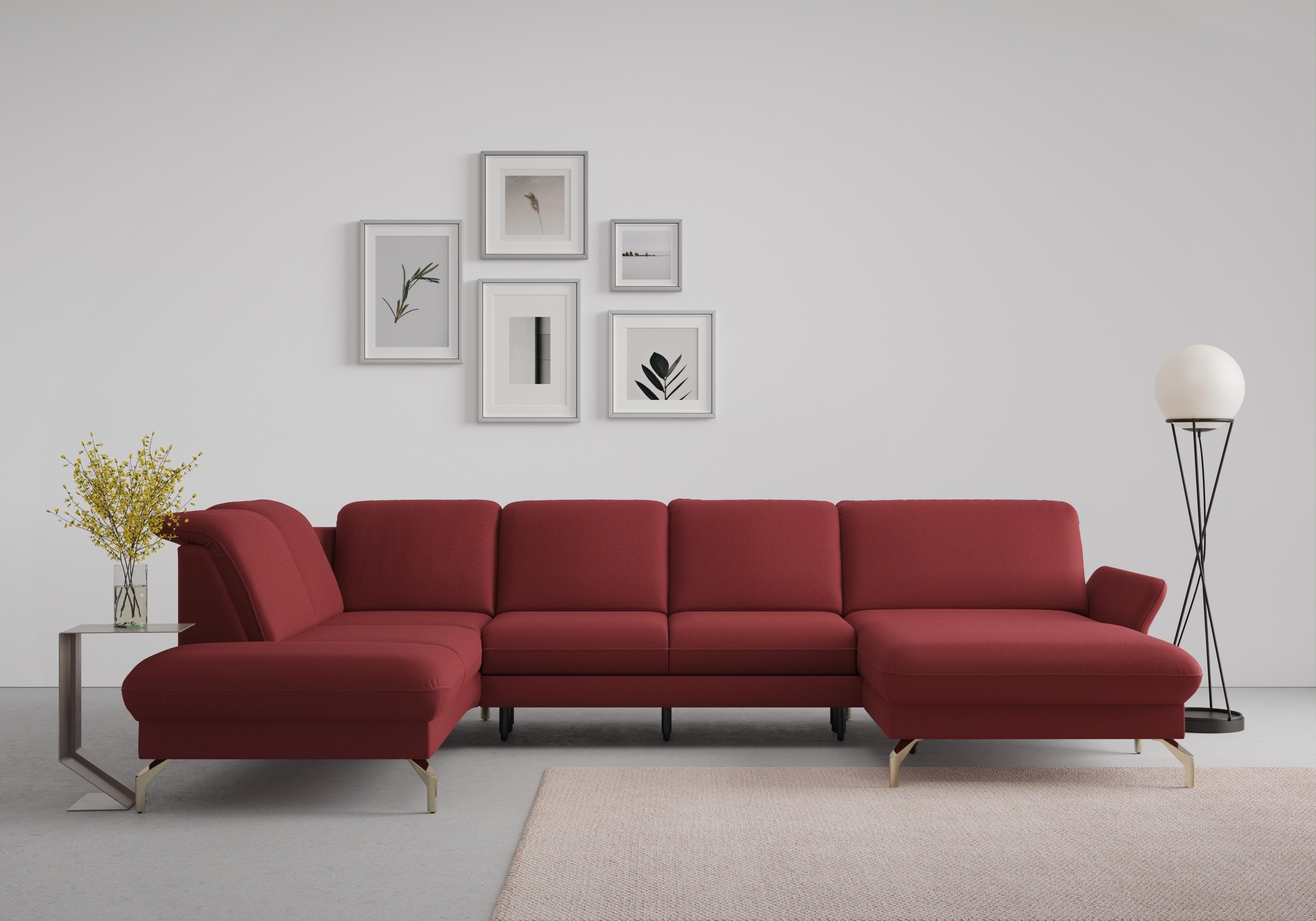 Sit & More Wohnlandschaft U-Form Bordeaux Motorisch
