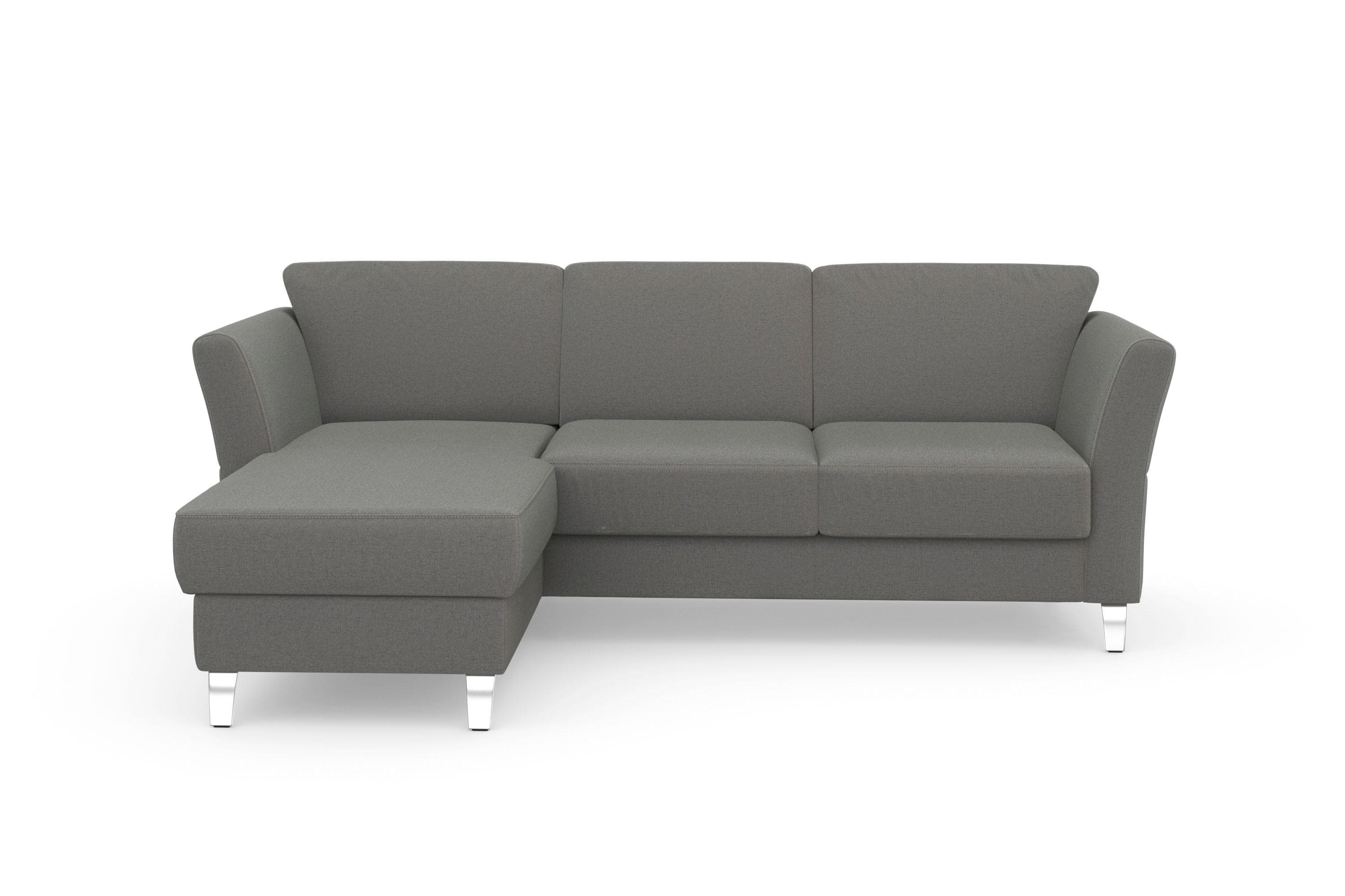 SIT & MORE Ecksofa Visby L-Form Grau Recamiere